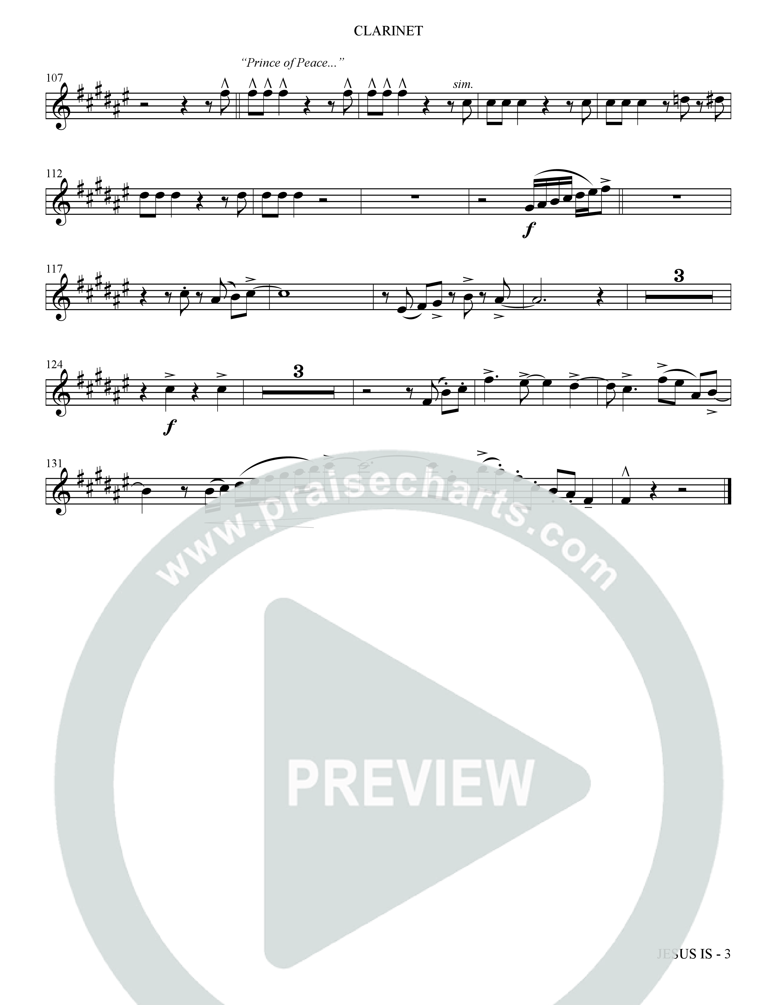 Jesus Is (Choral Anthem SATB) Clarinet (The Brooklyn Tabernacle Choir / Arr. Carol Cymbala / Orch. J. Daniel Smith)