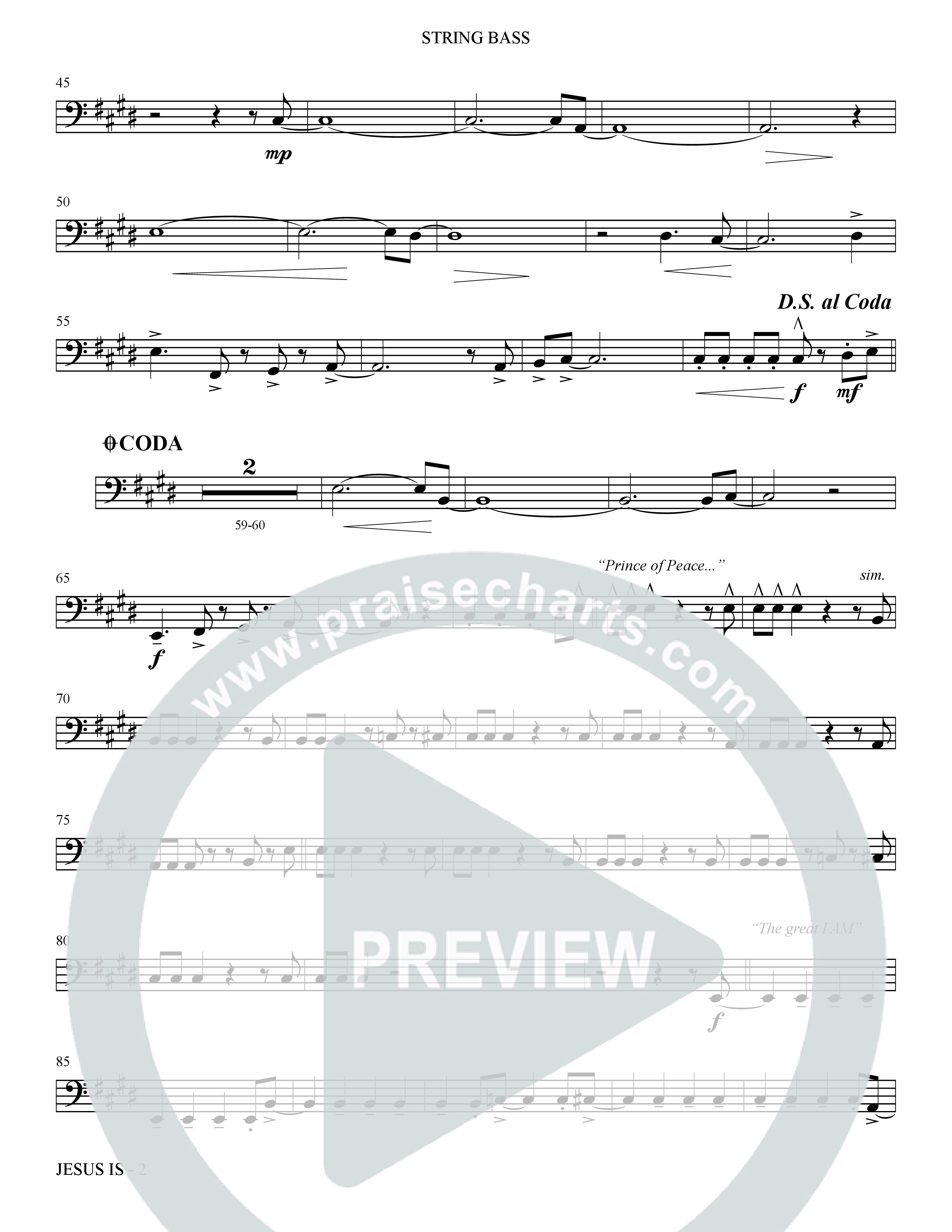 Jesus Is (Choral Anthem SATB) String Bass (The Brooklyn Tabernacle Choir / Arr. Carol Cymbala / Orch. J. Daniel Smith)