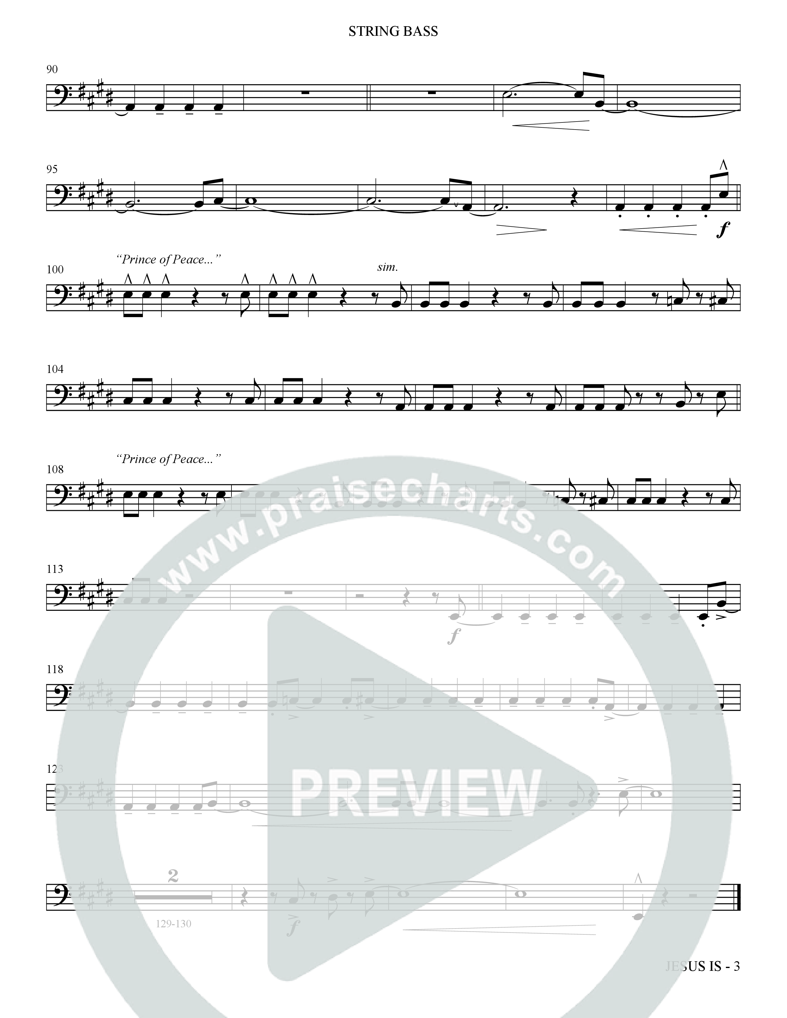 Jesus Is (Choral Anthem SATB) String Bass (The Brooklyn Tabernacle Choir / Arr. Carol Cymbala / Orch. J. Daniel Smith)