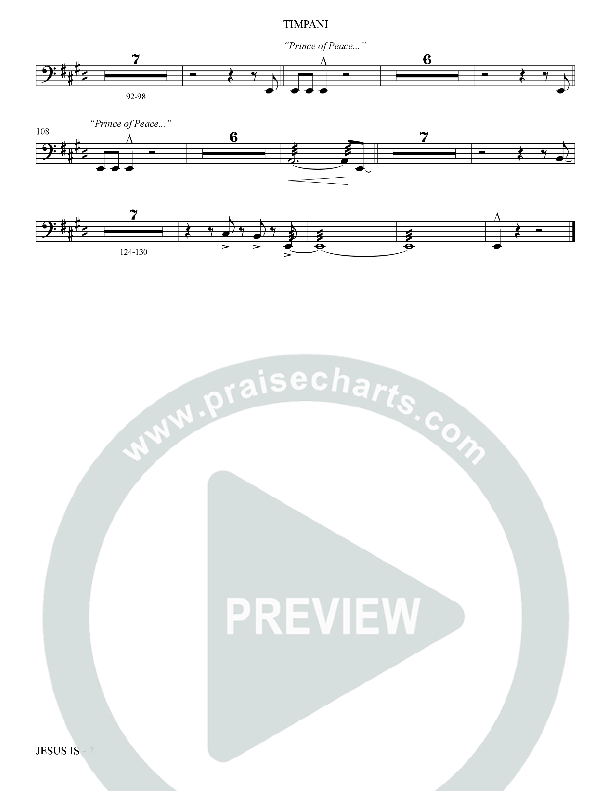 Jesus Is (Choral Anthem SATB) Timpani (The Brooklyn Tabernacle Choir / Arr. Carol Cymbala / Orch. J. Daniel Smith)