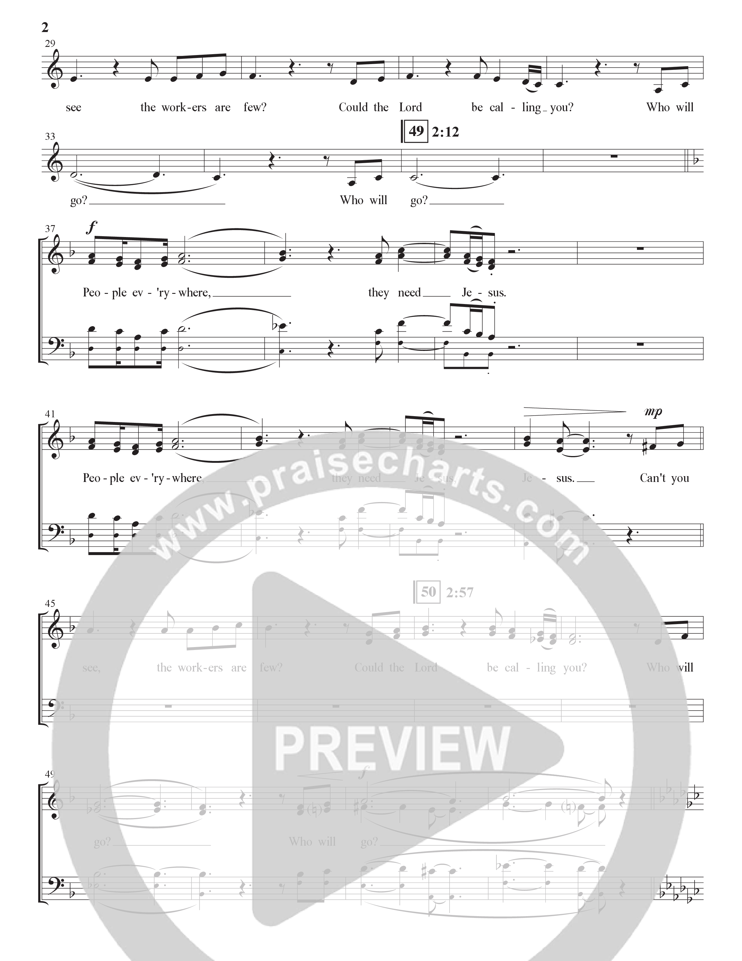 Who Will Go (Choral Anthem SATB) Choir Sheet (SATB) (The Brooklyn Tabernacle Choir / Arr. Carol Cymbala / Orch. Bradley Knight / Orch. Oliver Wells)