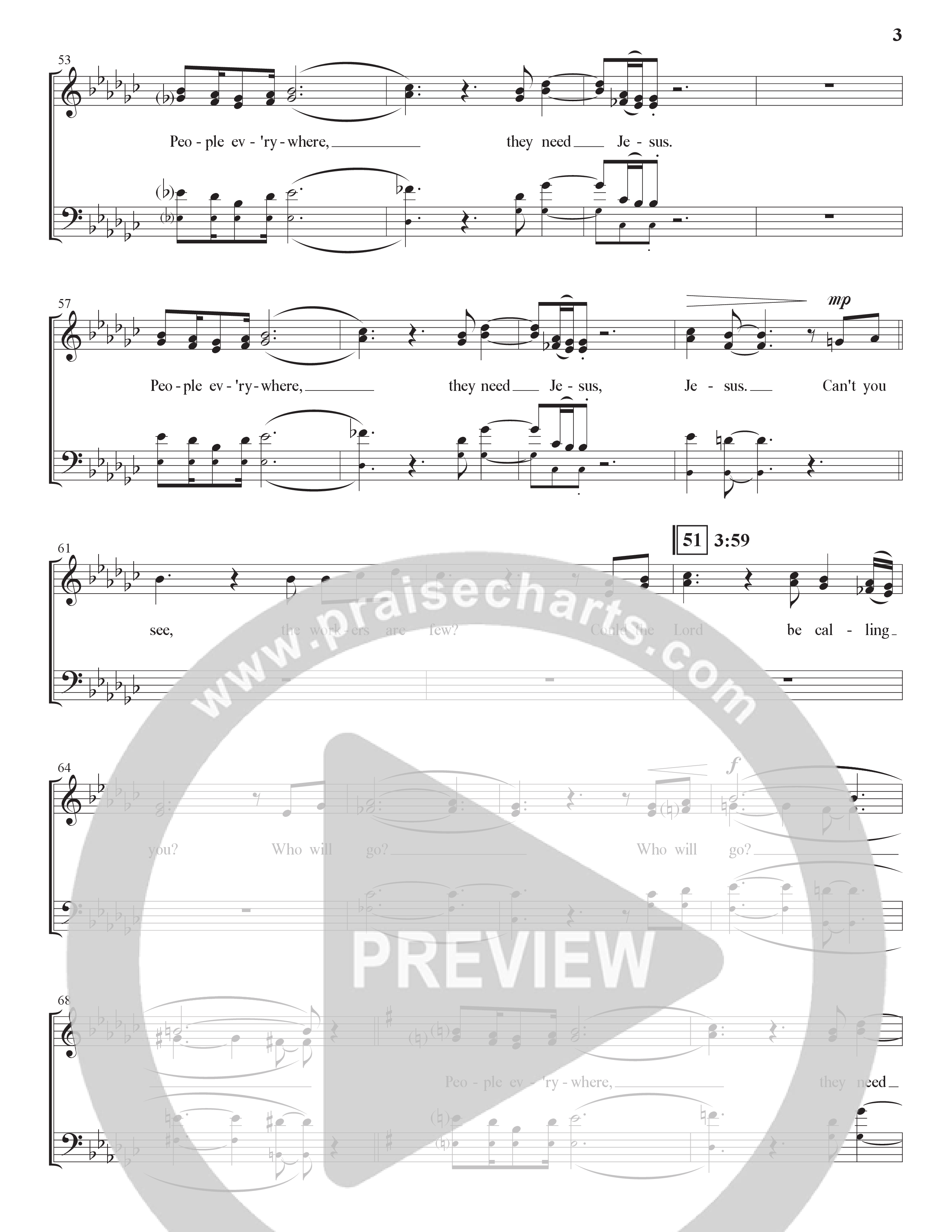 Who Will Go (Choral Anthem SATB) Choir Sheet (SATB) (The Brooklyn Tabernacle Choir / Arr. Carol Cymbala / Orch. Bradley Knight / Orch. Oliver Wells)