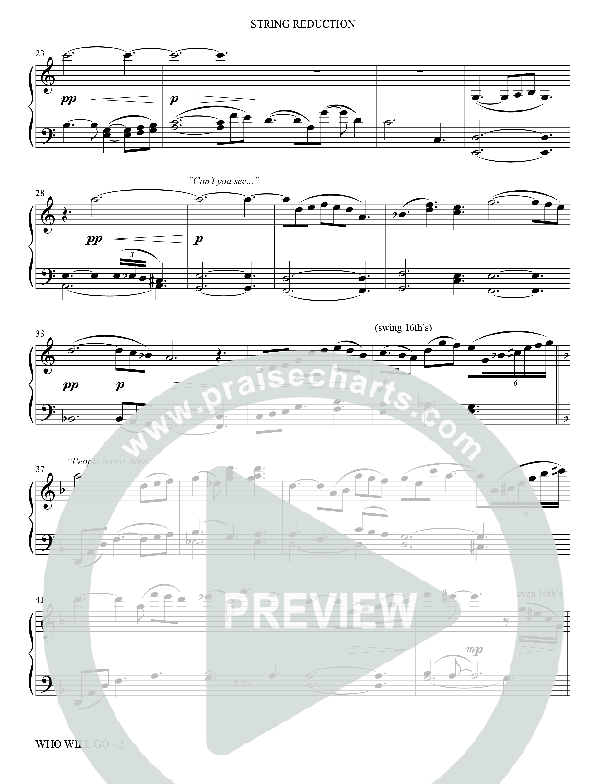 Who Will Go (Choral Anthem SATB) String Reduction (The Brooklyn Tabernacle Choir / Arr. Carol Cymbala / Orch. Bradley Knight / Orch. Oliver Wells)