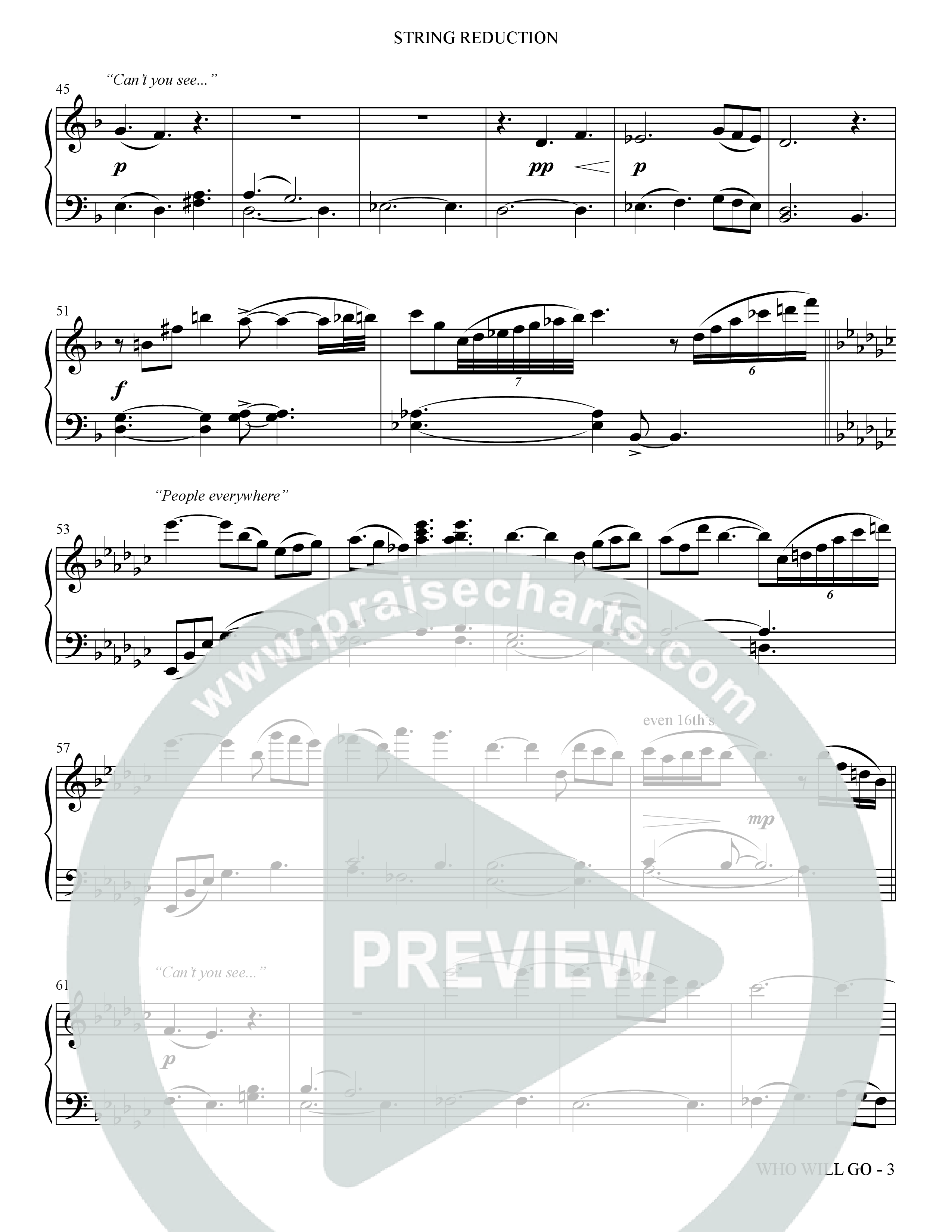 Who Will Go (Choral Anthem SATB) String Reduction (The Brooklyn Tabernacle Choir / Arr. Carol Cymbala / Orch. Bradley Knight / Orch. Oliver Wells)