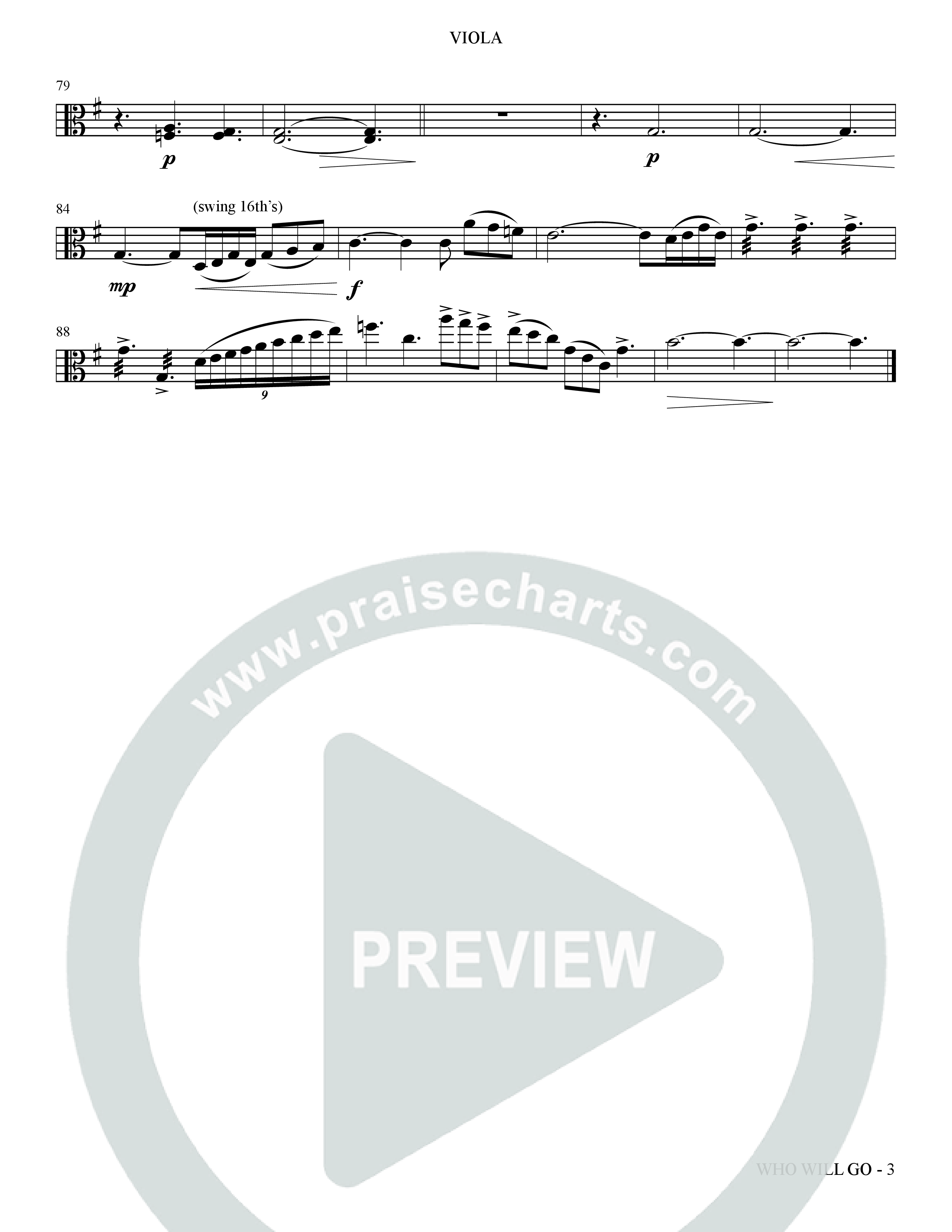 Who Will Go (Choral Anthem SATB) Viola (The Brooklyn Tabernacle Choir / Arr. Carol Cymbala / Orch. Bradley Knight / Orch. Oliver Wells)