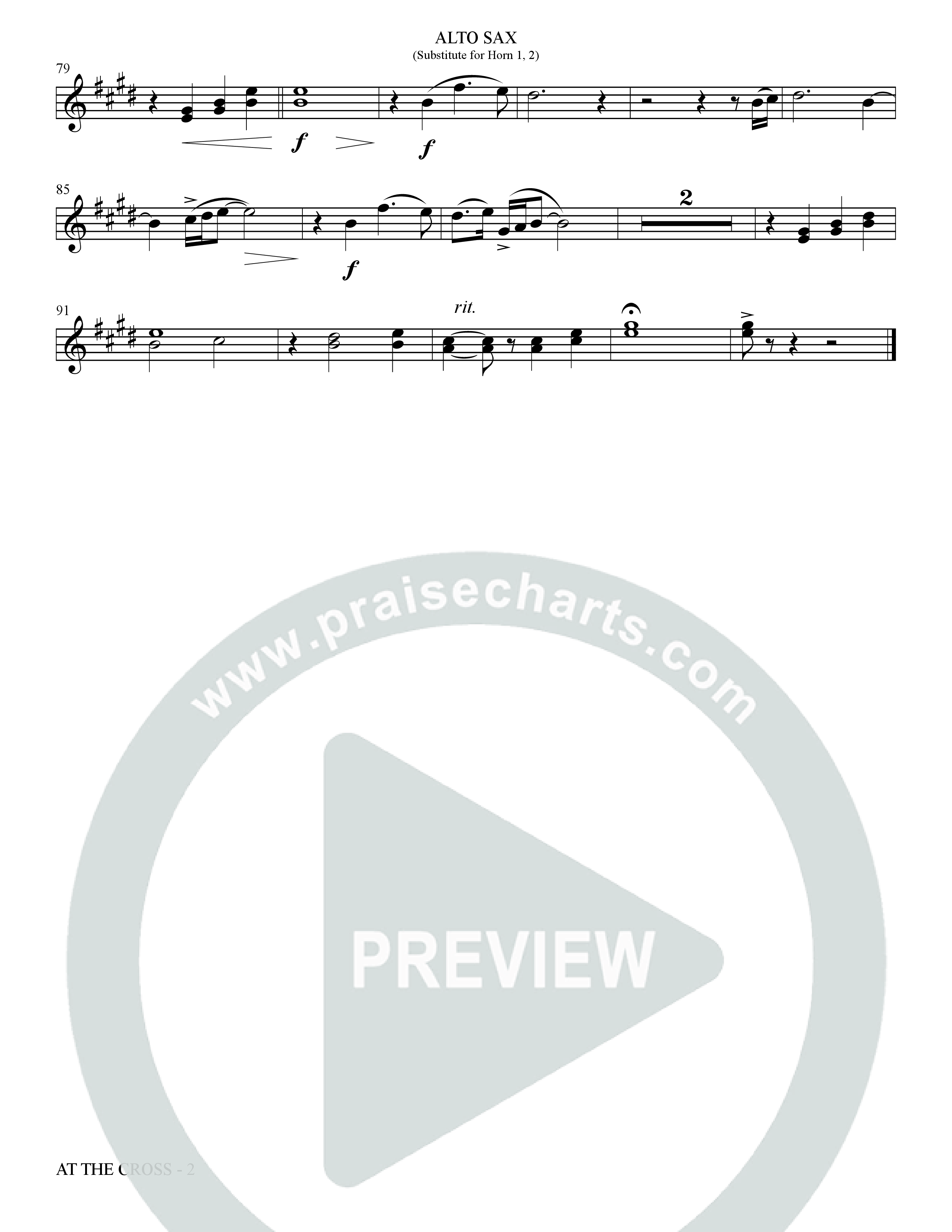 At The Cross (Choral Anthem SATB) Alto Sax (The Brooklyn Tabernacle Choir / Arr. Carol Cymbala)