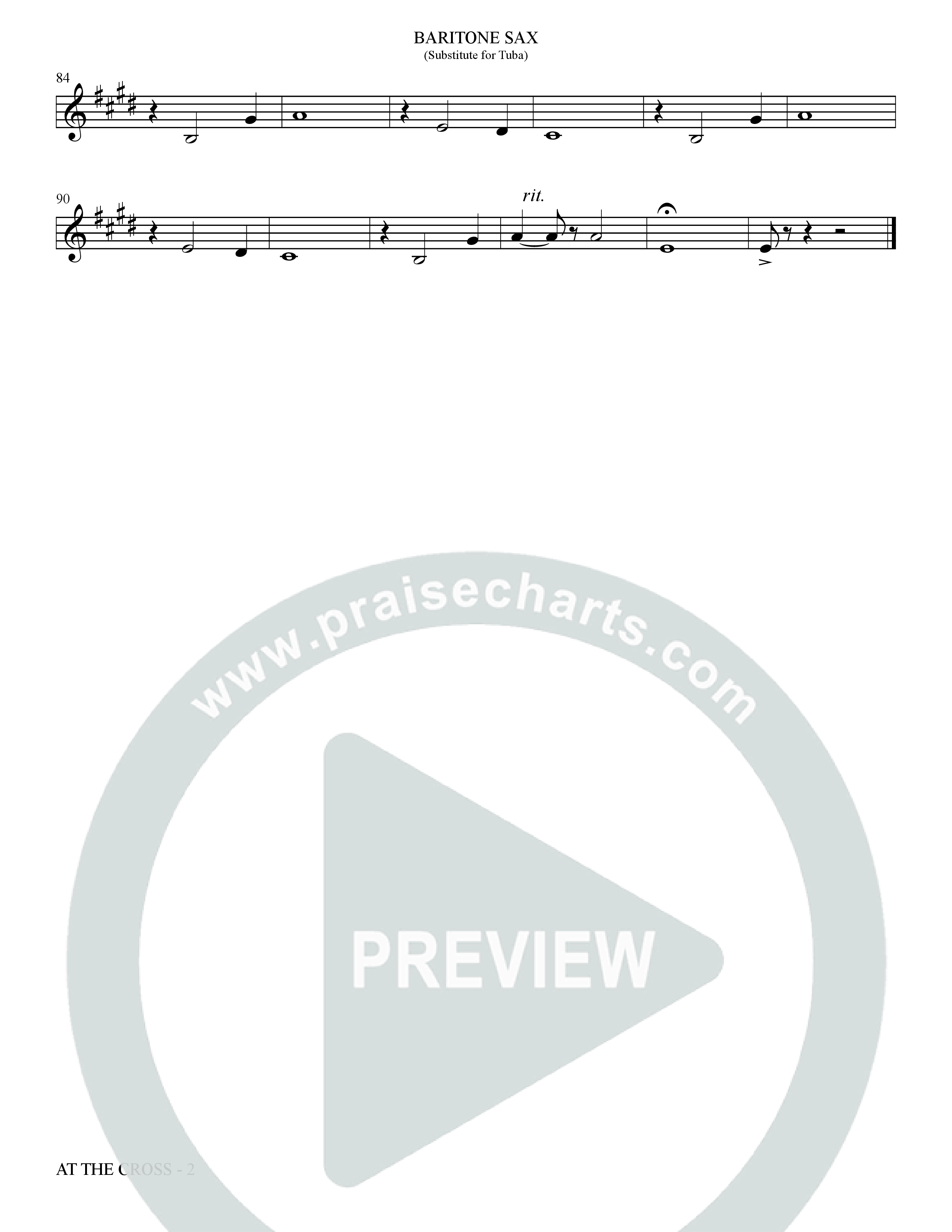 At The Cross (Choral Anthem SATB) Bari Sax (The Brooklyn Tabernacle Choir / Arr. Carol Cymbala)