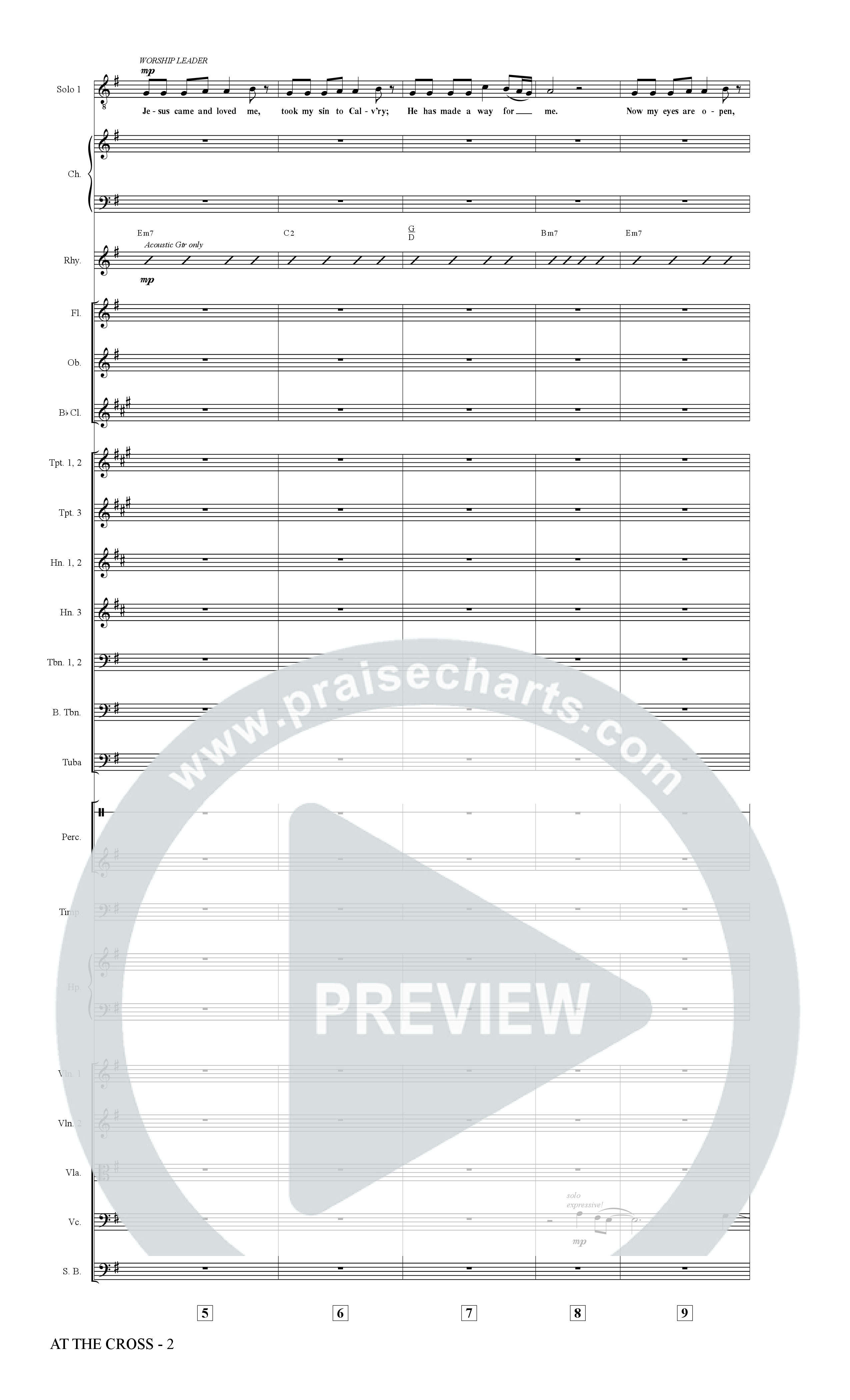 At The Cross (Choral Anthem SATB) Orchestration (The Brooklyn Tabernacle Choir / Arr. Carol Cymbala)
