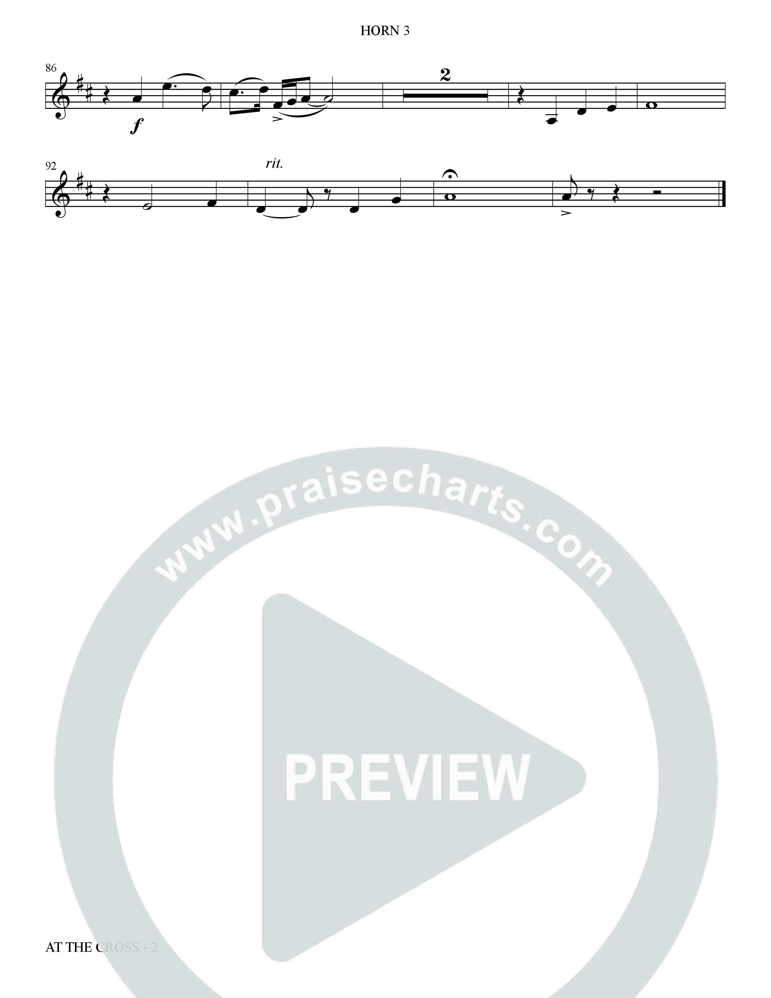 At The Cross (Choral Anthem SATB) French Horn 3 (The Brooklyn Tabernacle Choir / Arr. Carol Cymbala)