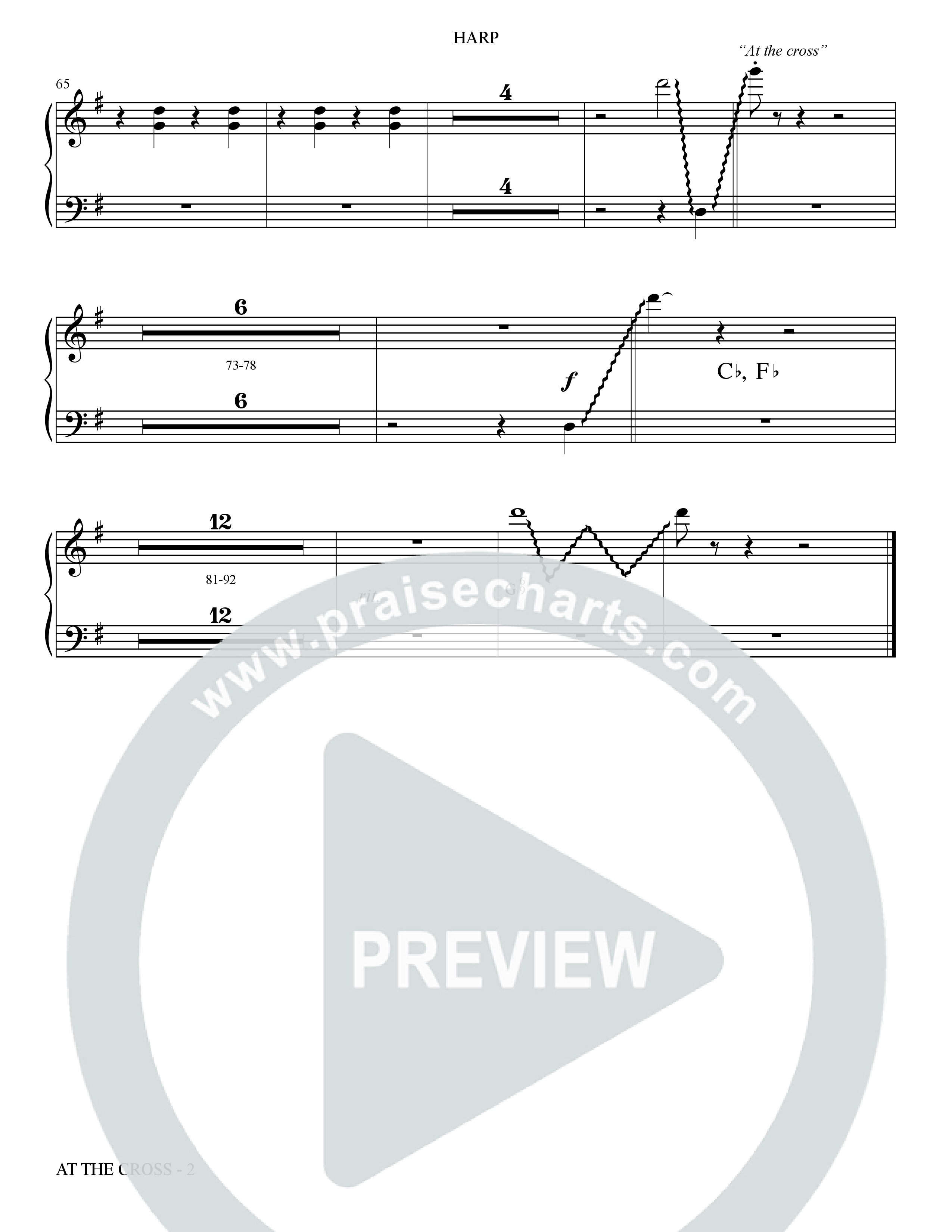 At The Cross (Choral Anthem SATB) Harp (The Brooklyn Tabernacle Choir / Arr. Carol Cymbala)