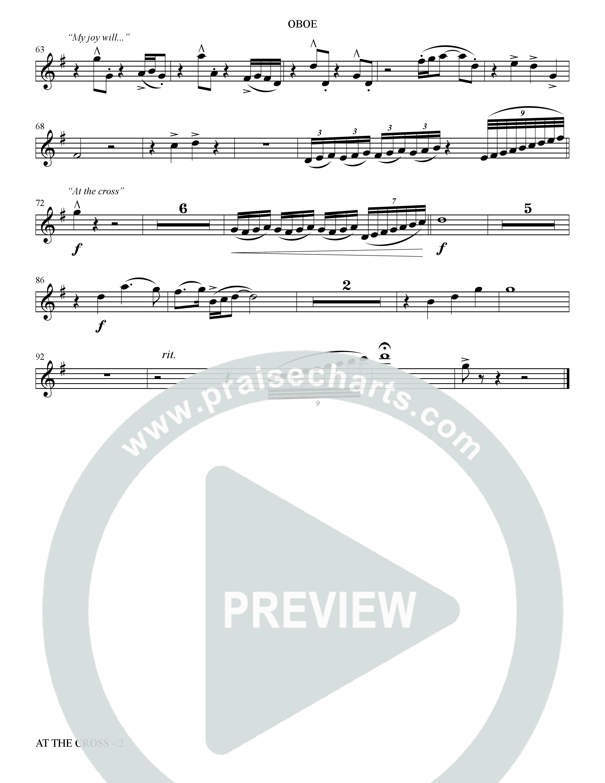 At The Cross (Choral Anthem SATB) Oboe (The Brooklyn Tabernacle Choir / Arr. Carol Cymbala)