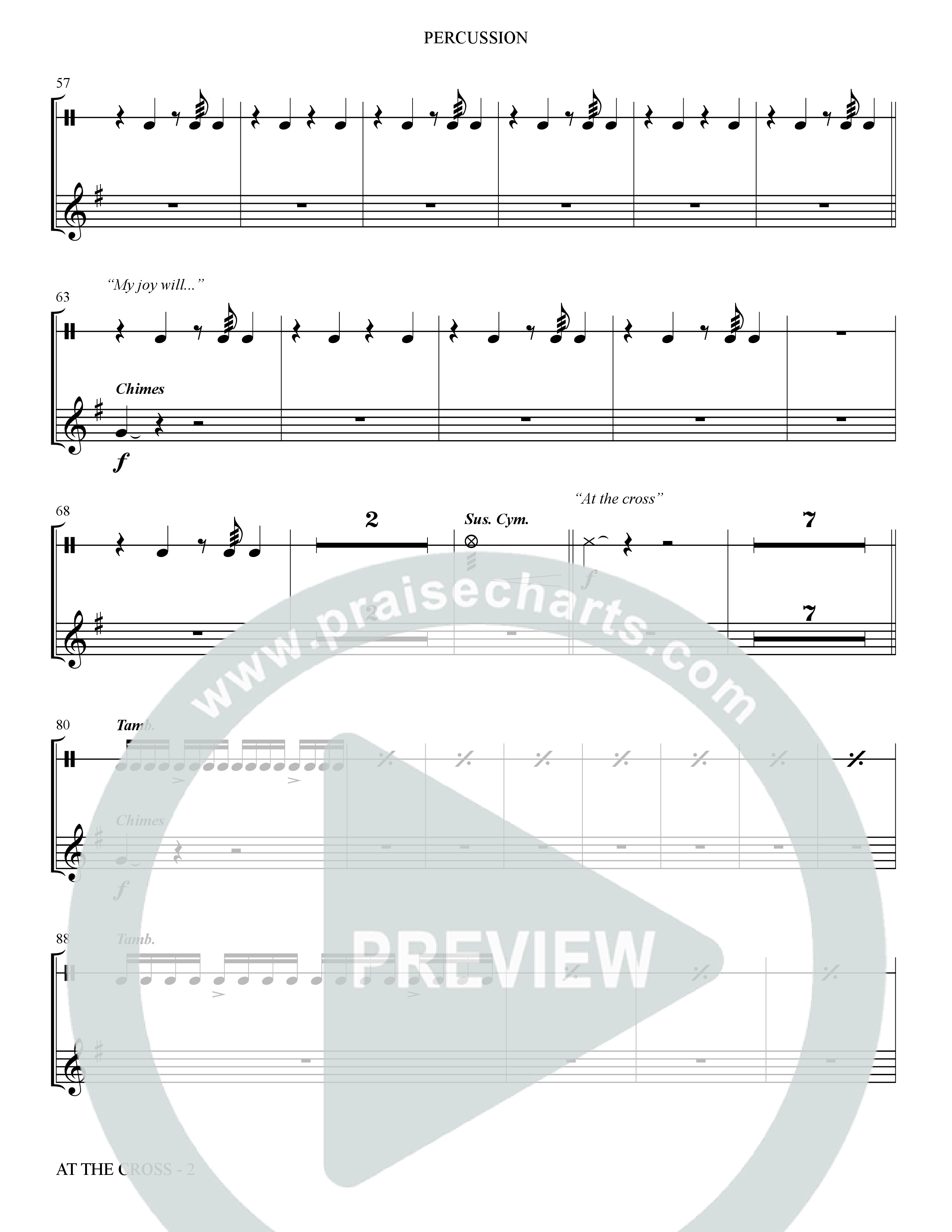 At The Cross (Choral Anthem SATB) Percussion (The Brooklyn Tabernacle Choir / Arr. Carol Cymbala)