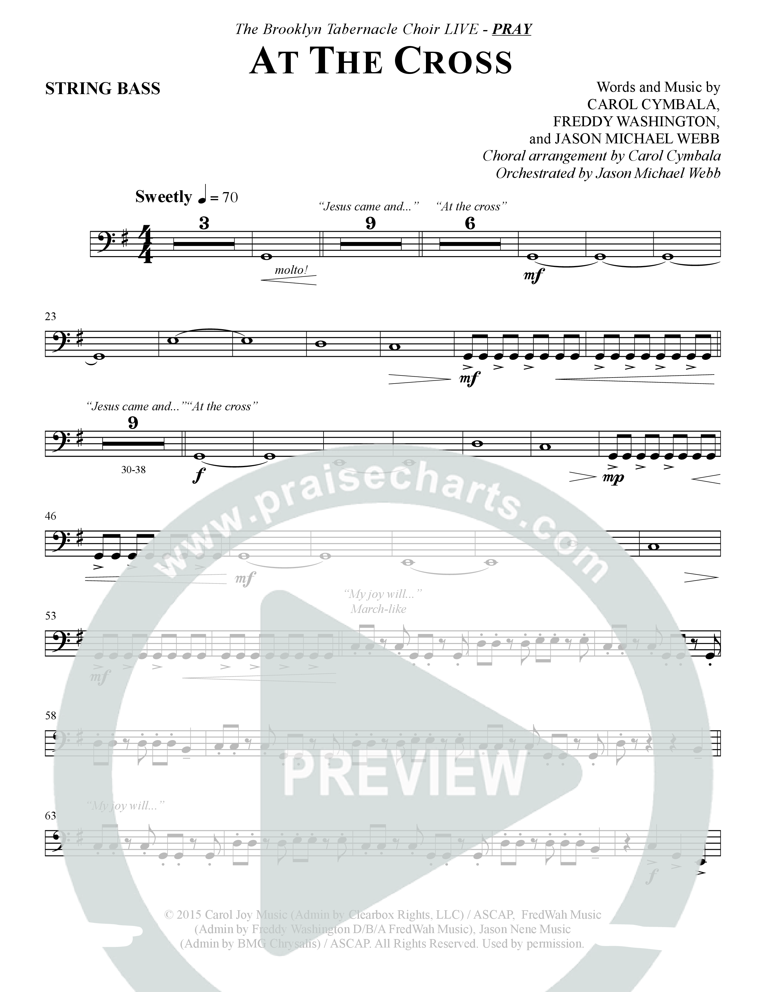 At The Cross (Choral Anthem SATB) String Bass (The Brooklyn Tabernacle Choir / Arr. Carol Cymbala)