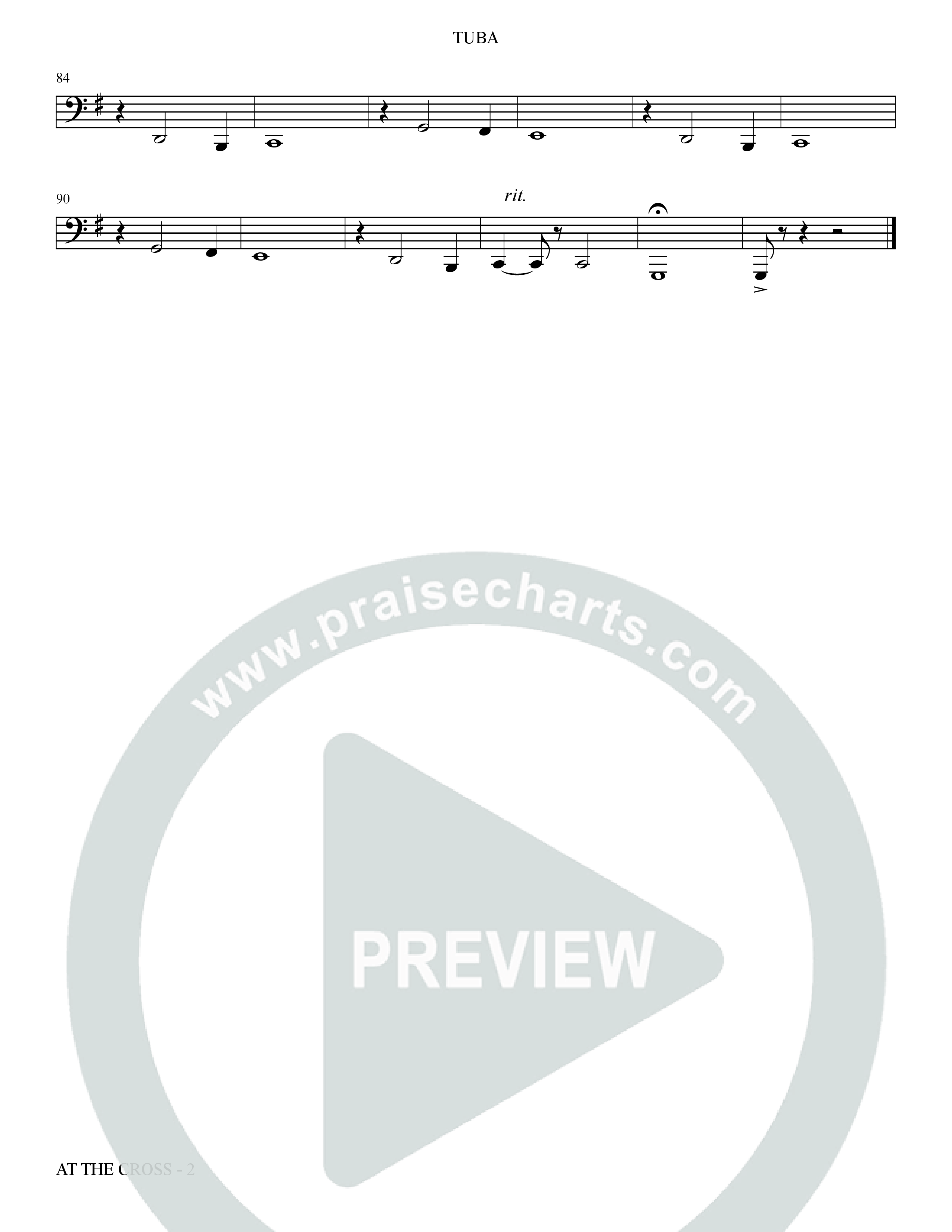 At The Cross (Choral Anthem SATB) Tuba (The Brooklyn Tabernacle Choir / Arr. Carol Cymbala)