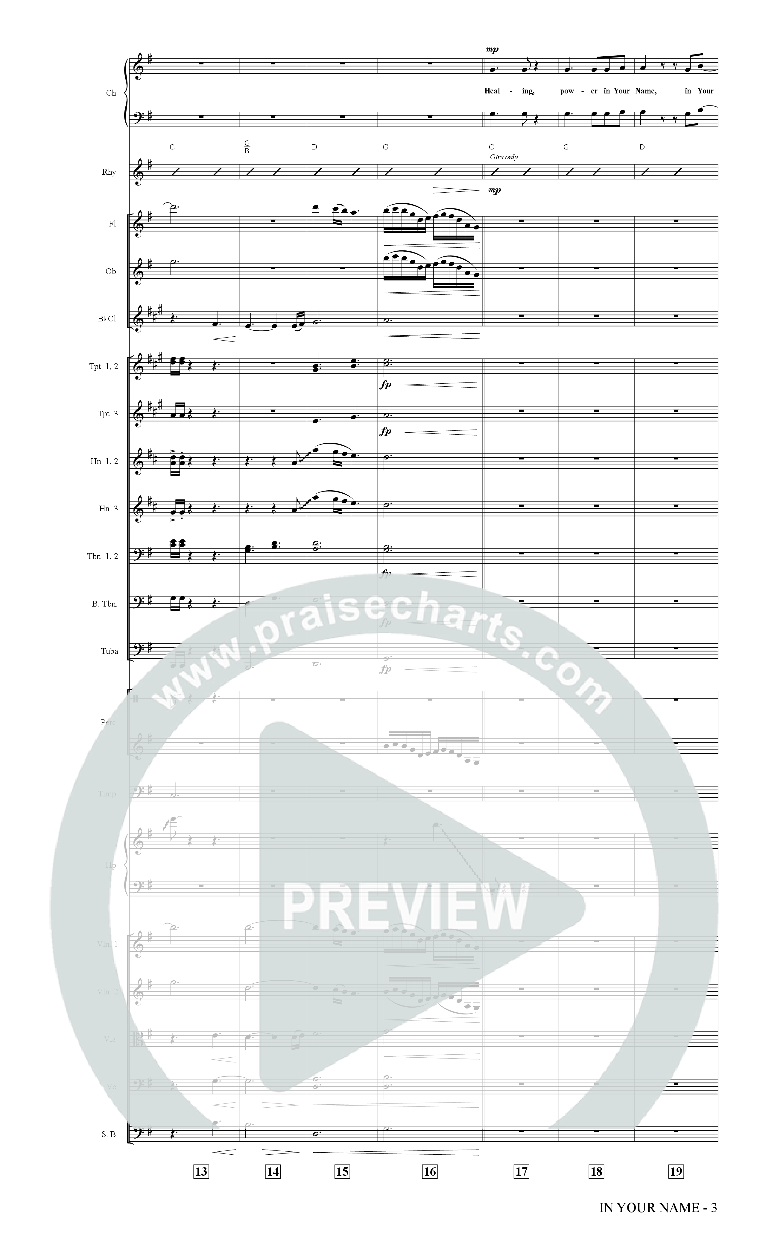 In Your Name (Choral Anthem SATB) Orchestration (The Brooklyn Tabernacle Choir / Arr. Carol Cymbala / Orch. Jason Michael Webb)