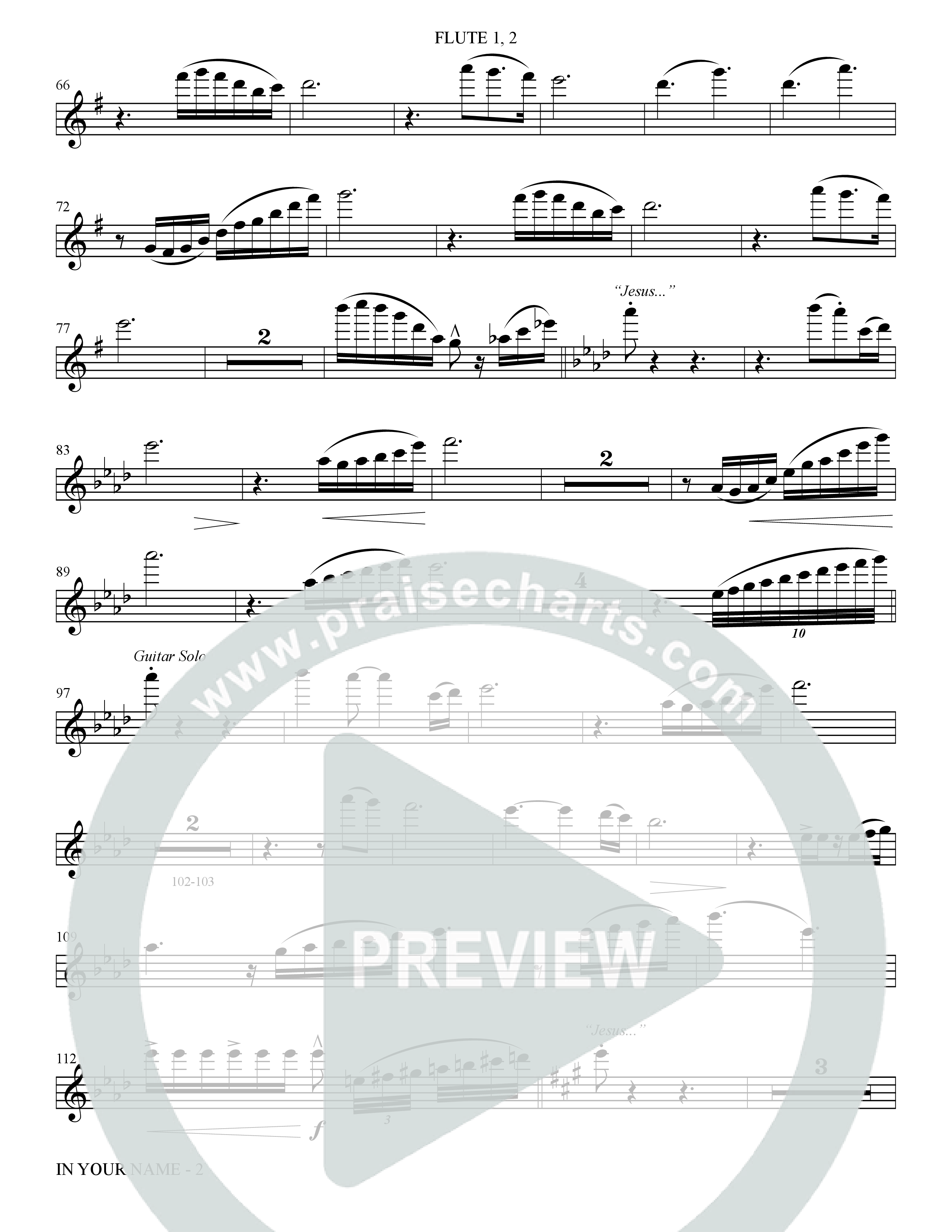 In Your Name (Choral Anthem SATB) Flute 1/2 (The Brooklyn Tabernacle Choir / Arr. Carol Cymbala / Orch. Jason Michael Webb)