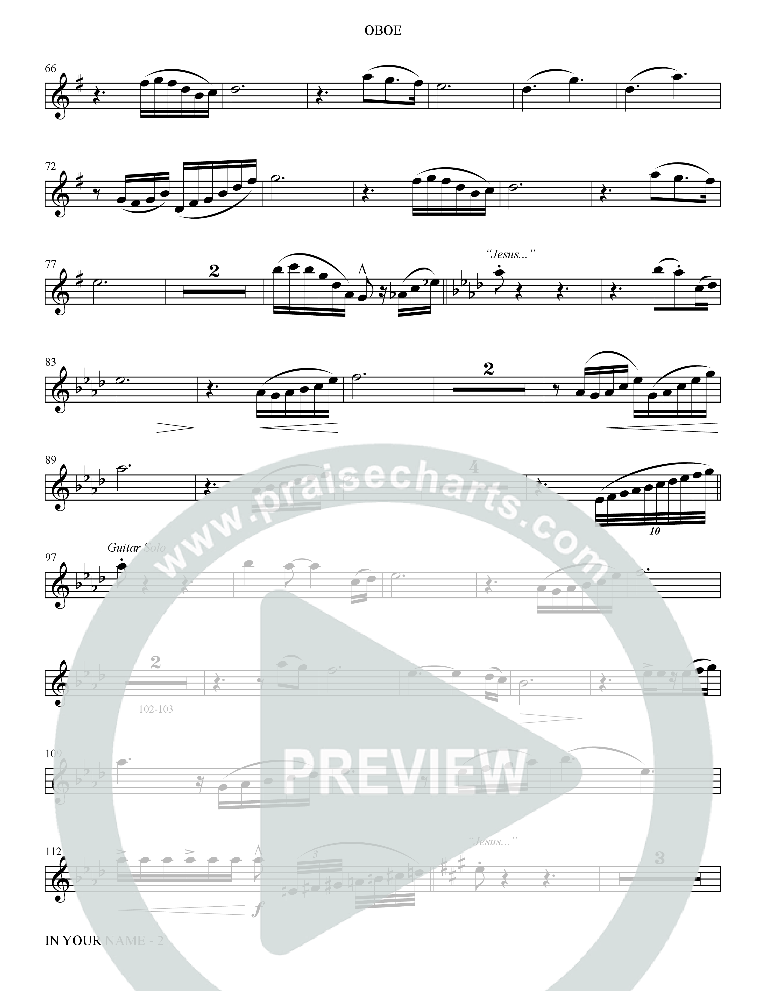 In Your Name (Choral Anthem SATB) Oboe (The Brooklyn Tabernacle Choir / Arr. Carol Cymbala / Orch. Jason Michael Webb)