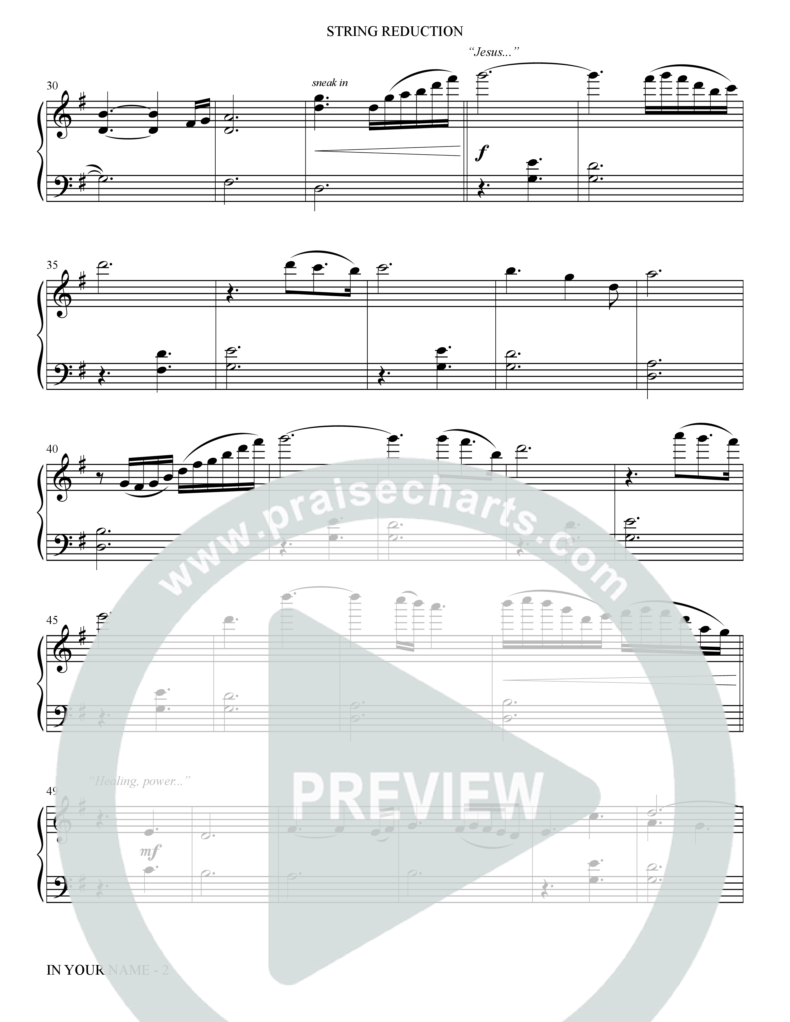 In Your Name (Choral Anthem SATB) String Reduction (The Brooklyn Tabernacle Choir / Arr. Carol Cymbala / Orch. Jason Michael Webb)