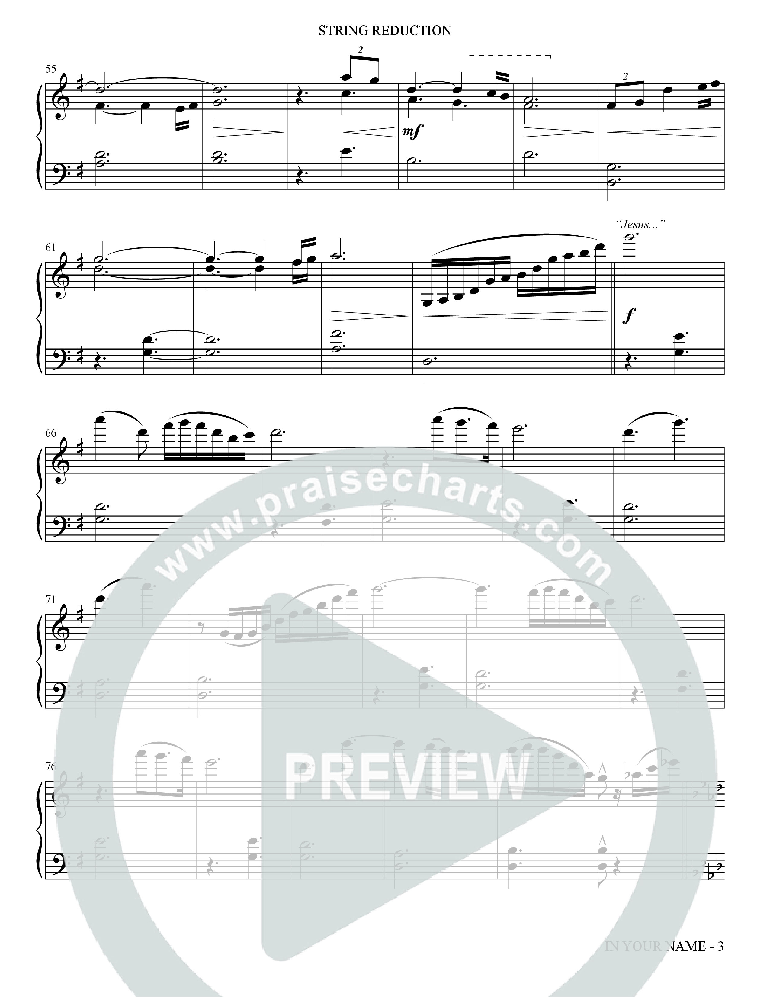 In Your Name (Choral Anthem SATB) String Reduction (The Brooklyn Tabernacle Choir / Arr. Carol Cymbala / Orch. Jason Michael Webb)