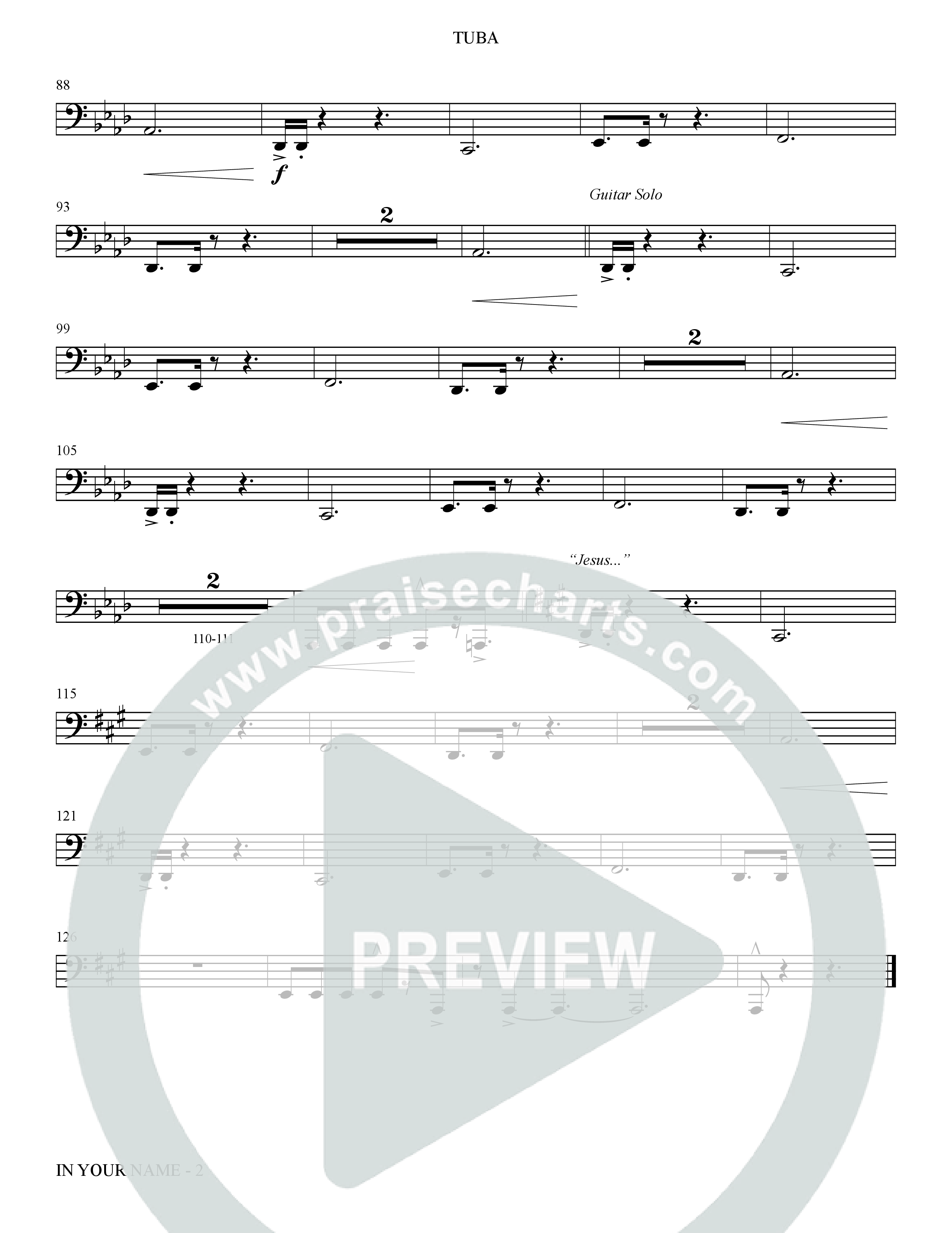 In Your Name (Choral Anthem SATB) Tuba (The Brooklyn Tabernacle Choir / Arr. Carol Cymbala / Orch. Jason Michael Webb)