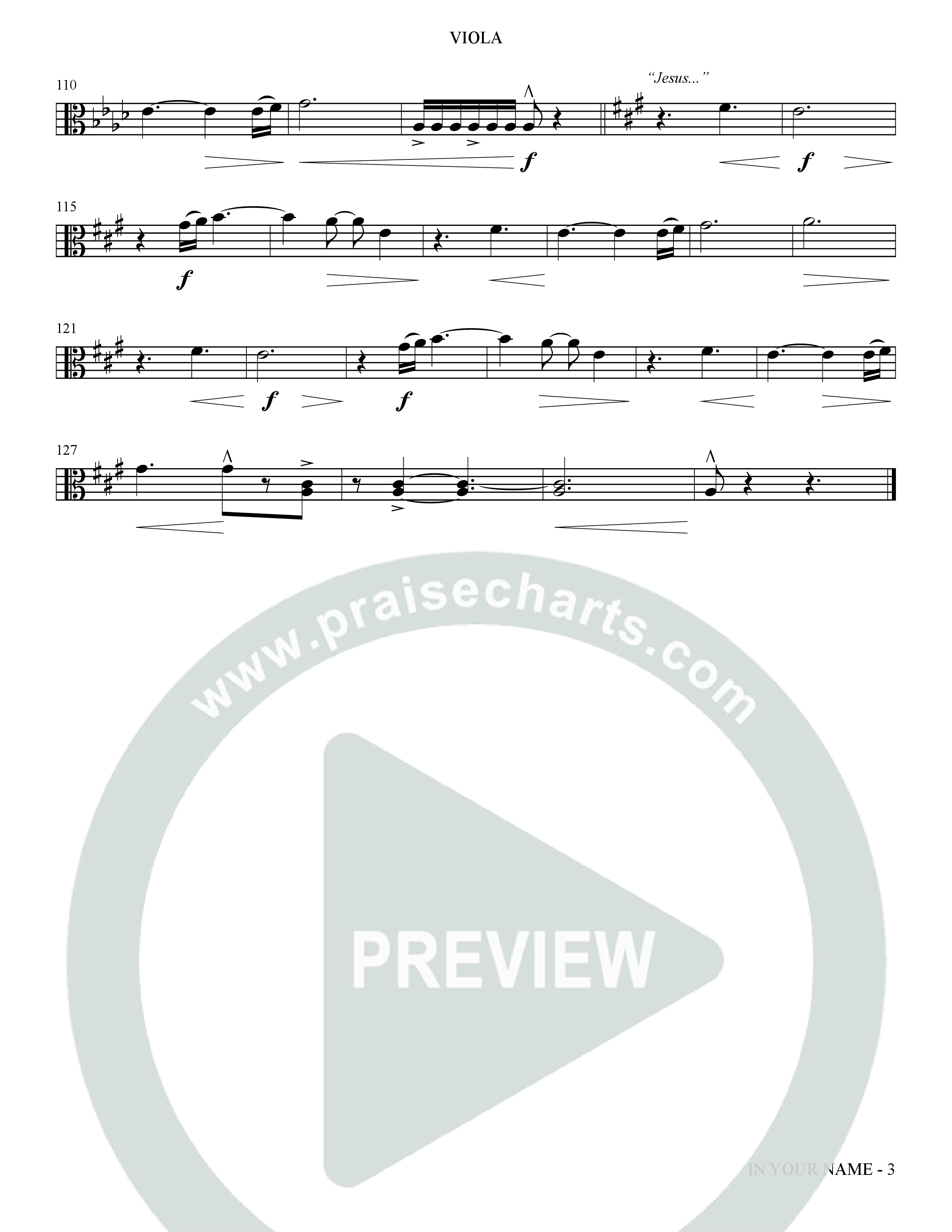 In Your Name (Choral Anthem SATB) Viola (The Brooklyn Tabernacle Choir / Arr. Carol Cymbala / Orch. Jason Michael Webb)