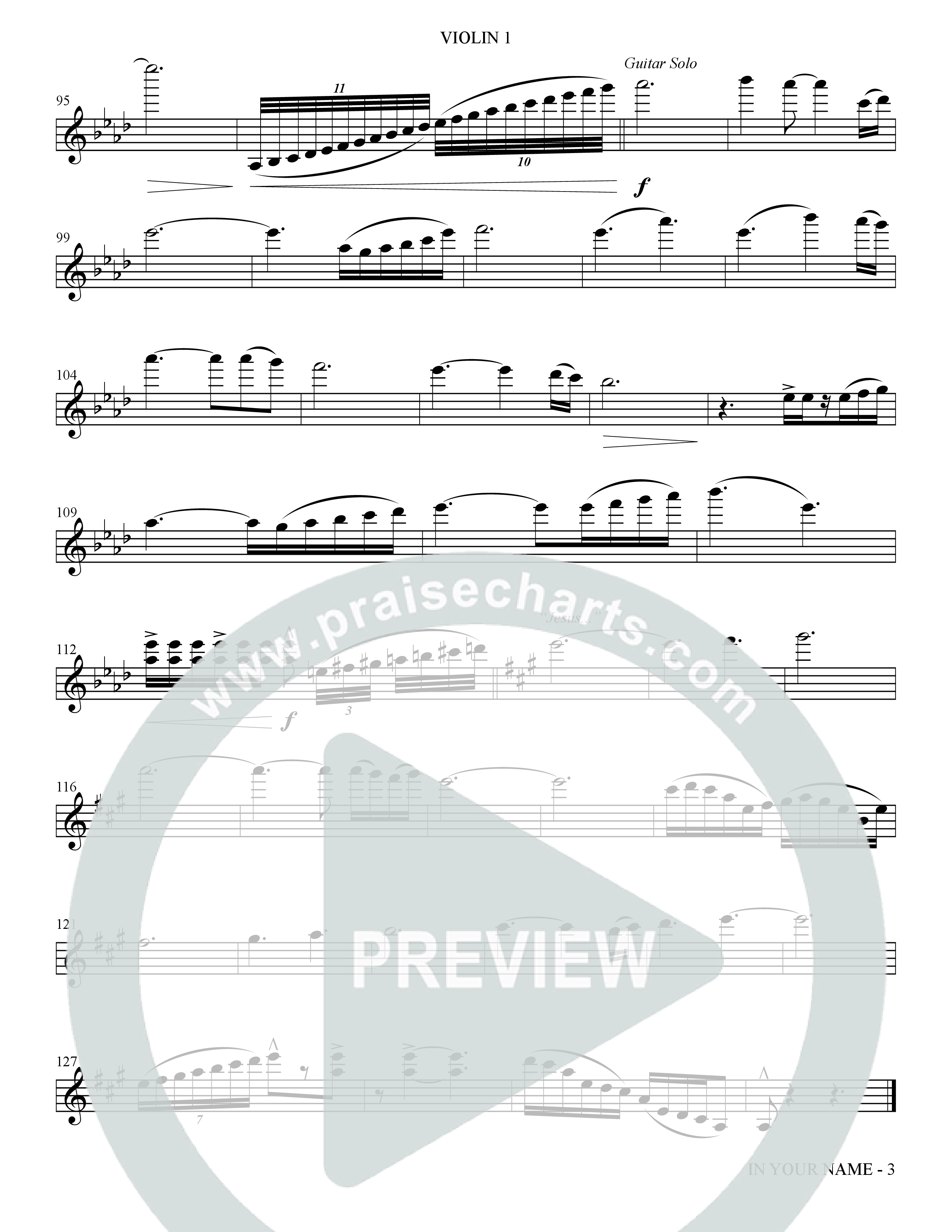 In Your Name (Choral Anthem SATB) Violin 1 (The Brooklyn Tabernacle Choir / Arr. Carol Cymbala / Orch. Jason Michael Webb)