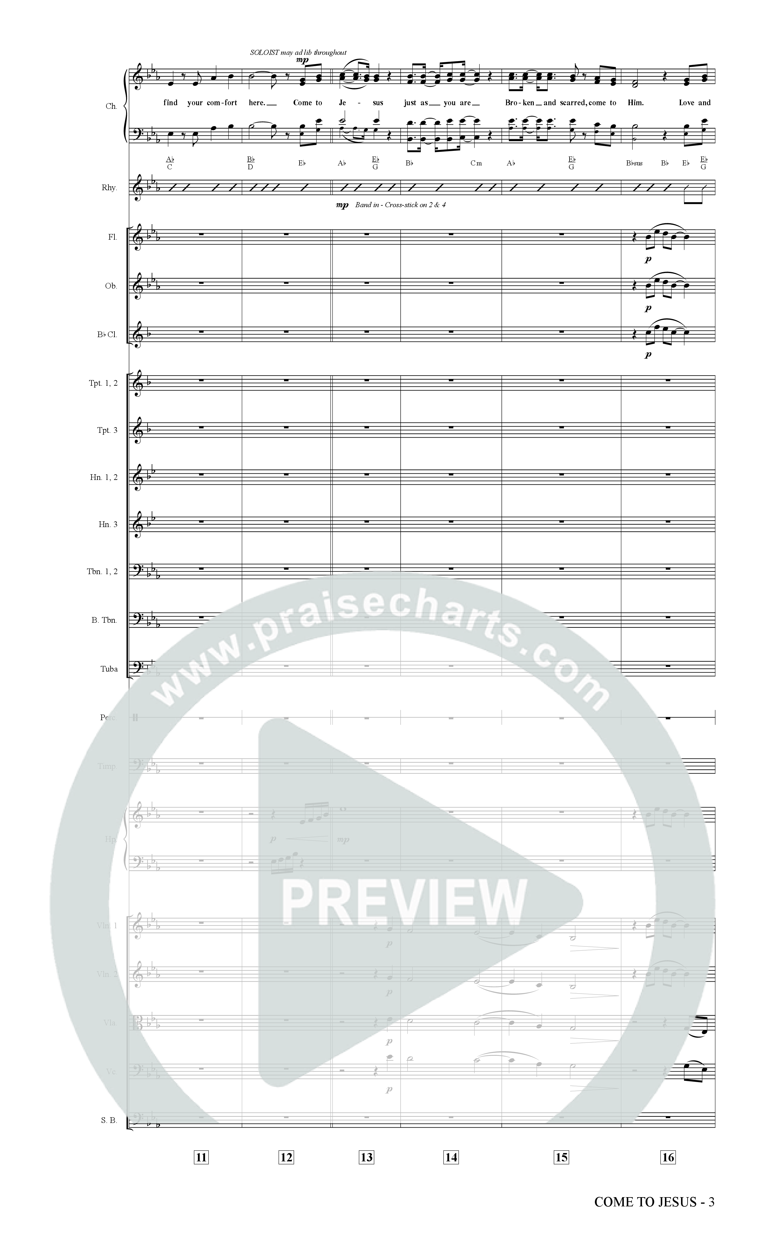 Come To Jesus (Choral Anthem SATB) Orchestration (The Brooklyn Tabernacle Choir / Arr. Carol Cymbala / Orch. J. Daniel Smith)