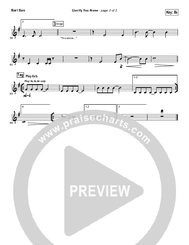 Glorify You Alone Bari Sax (Gateway Worship)