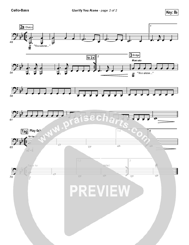 Glorify You Alone Cello/Bass (Gateway Worship)
