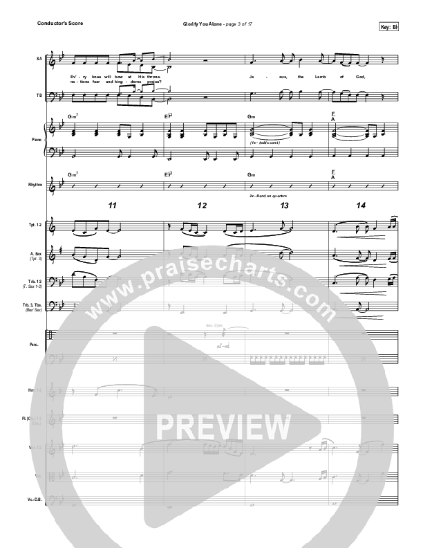 Glorify You Alone Conductor's Score (Gateway Worship)