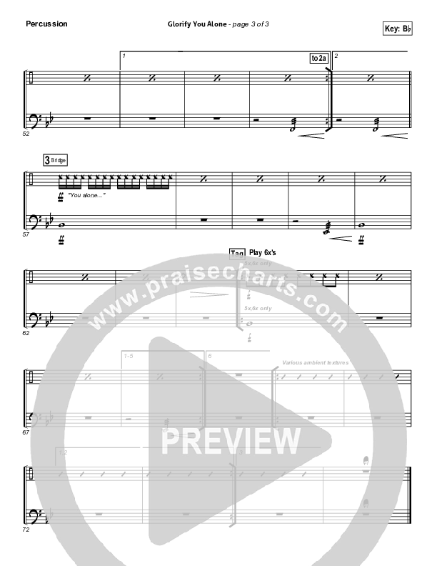 Glorify You Alone Percussion (Gateway Worship)