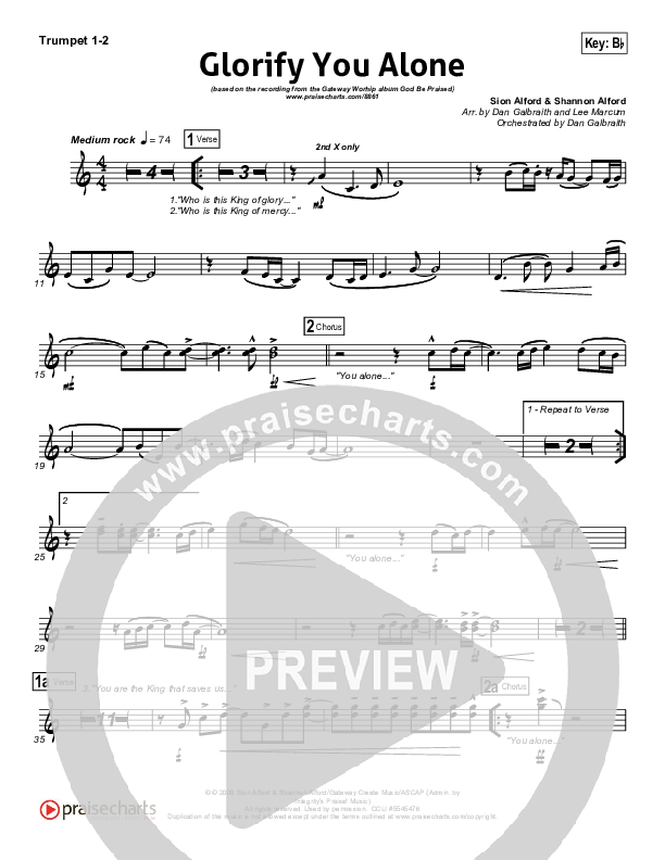 Glorify You Alone Brass Pack (Gateway Worship)