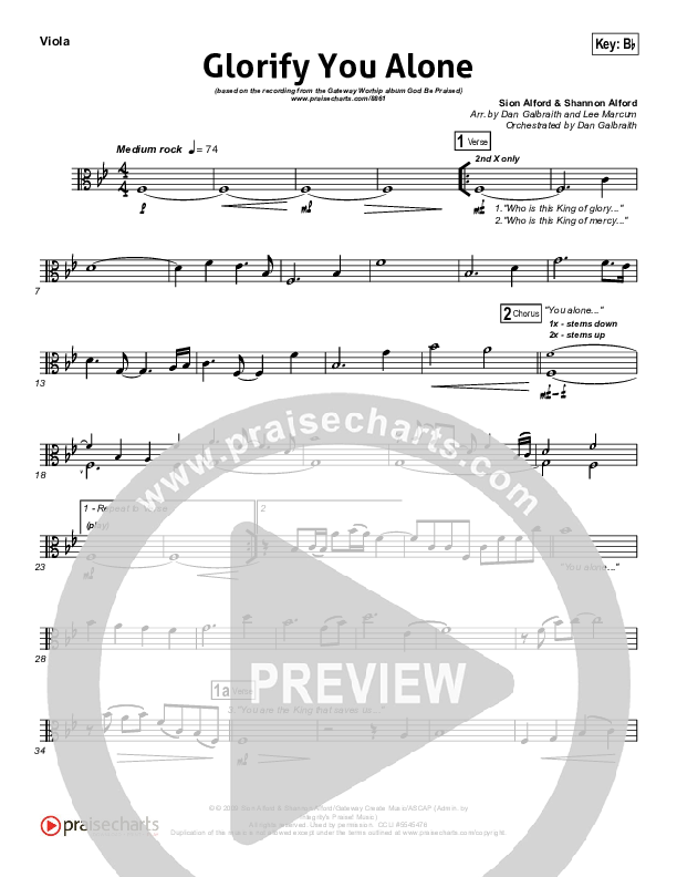 Glorify You Alone Viola (Gateway Worship)