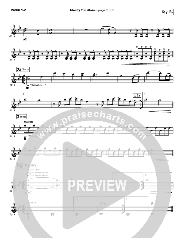 Glorify You Alone Violin 1/2 (Gateway Worship)