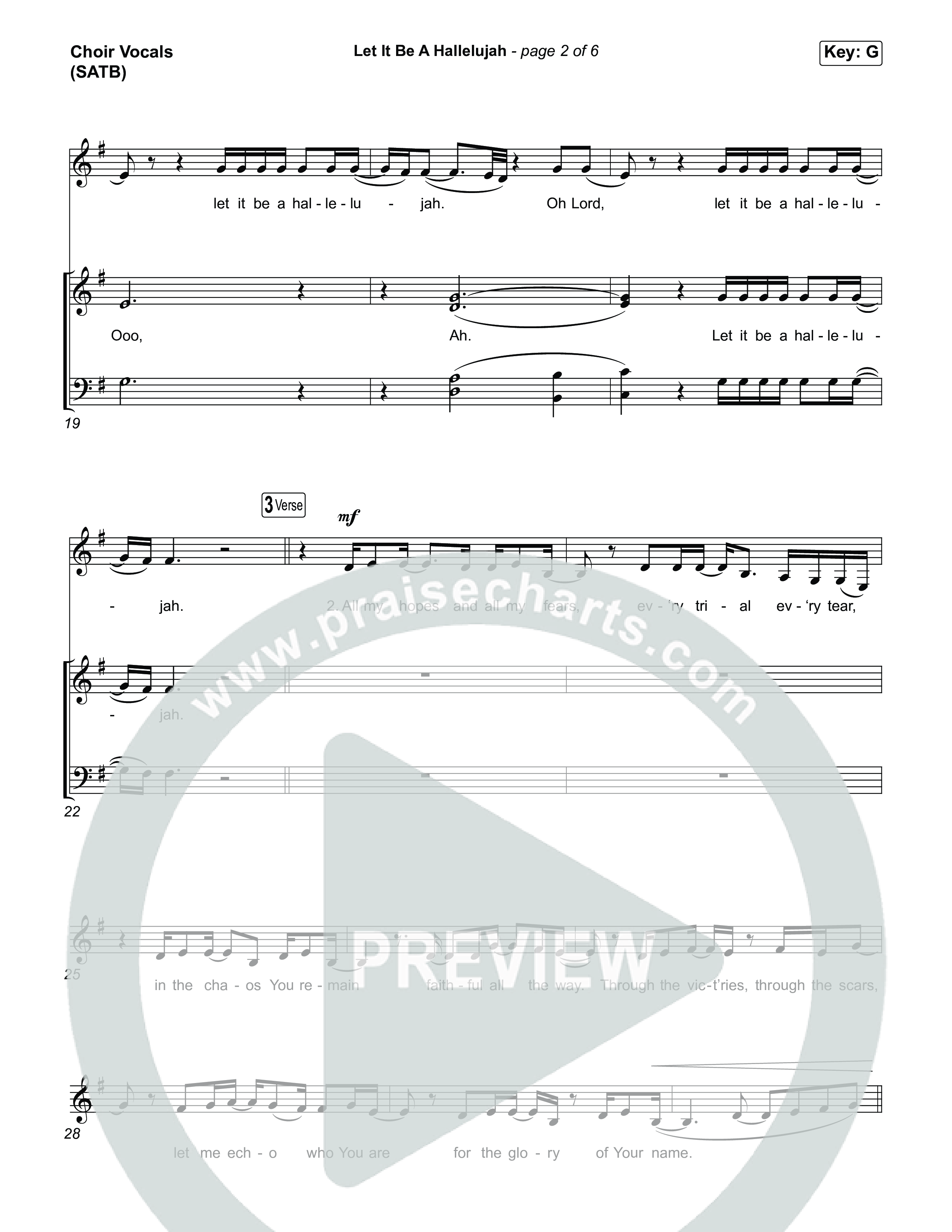 Let It Be A Hallelujah (Choral Anthem SATB) Choir Sheet (SATB) (Lauren Daigle)