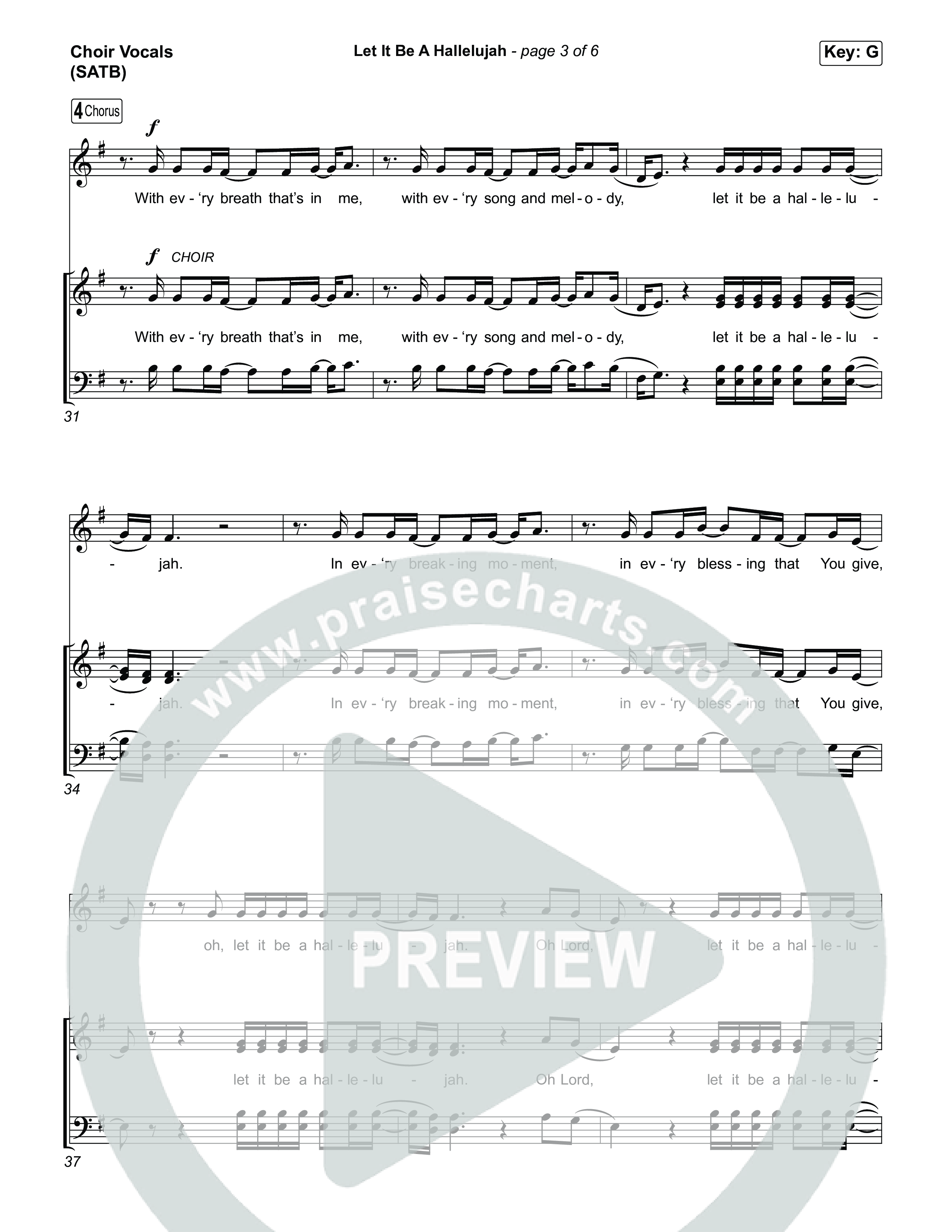 Let It Be A Hallelujah (Choral Anthem SATB) Choir Sheet (SATB) (Lauren Daigle)