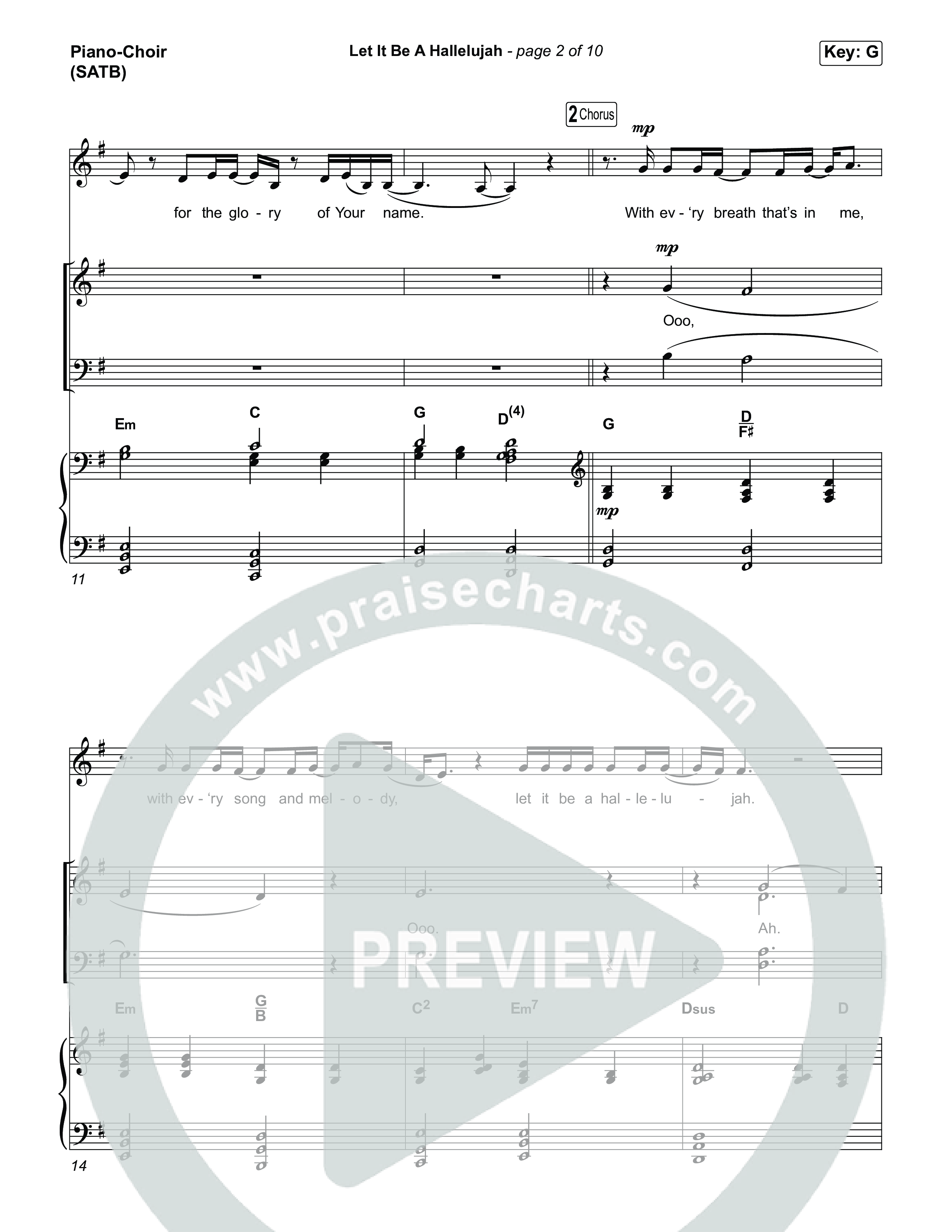 Let It Be A Hallelujah (Choral Anthem SATB) Piano/Vocal (SATB) (Lauren Daigle)