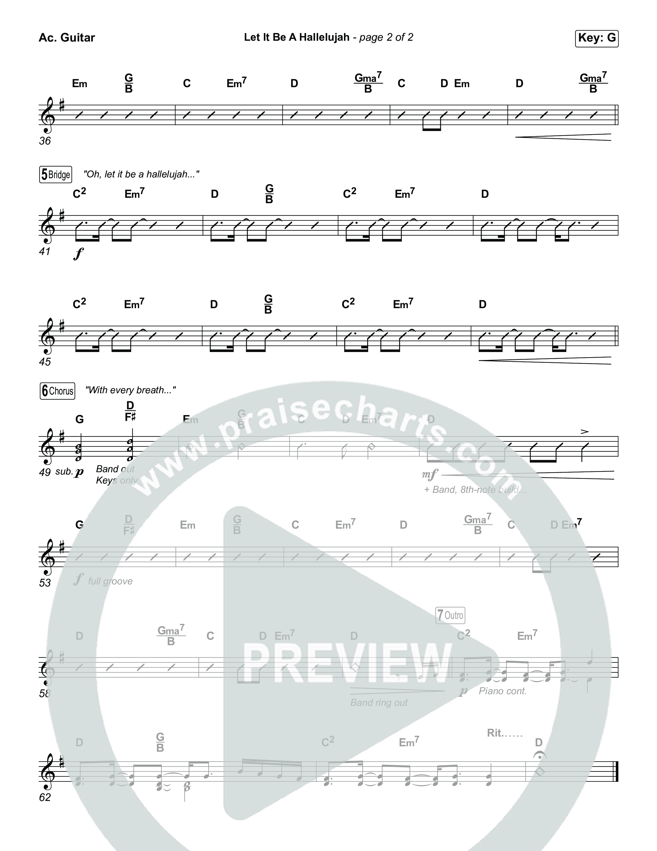 Let It Be A Hallelujah (Unison/2-Part) Acoustic Guitar (Lauren Daigle / Arr. Luke Gambill)