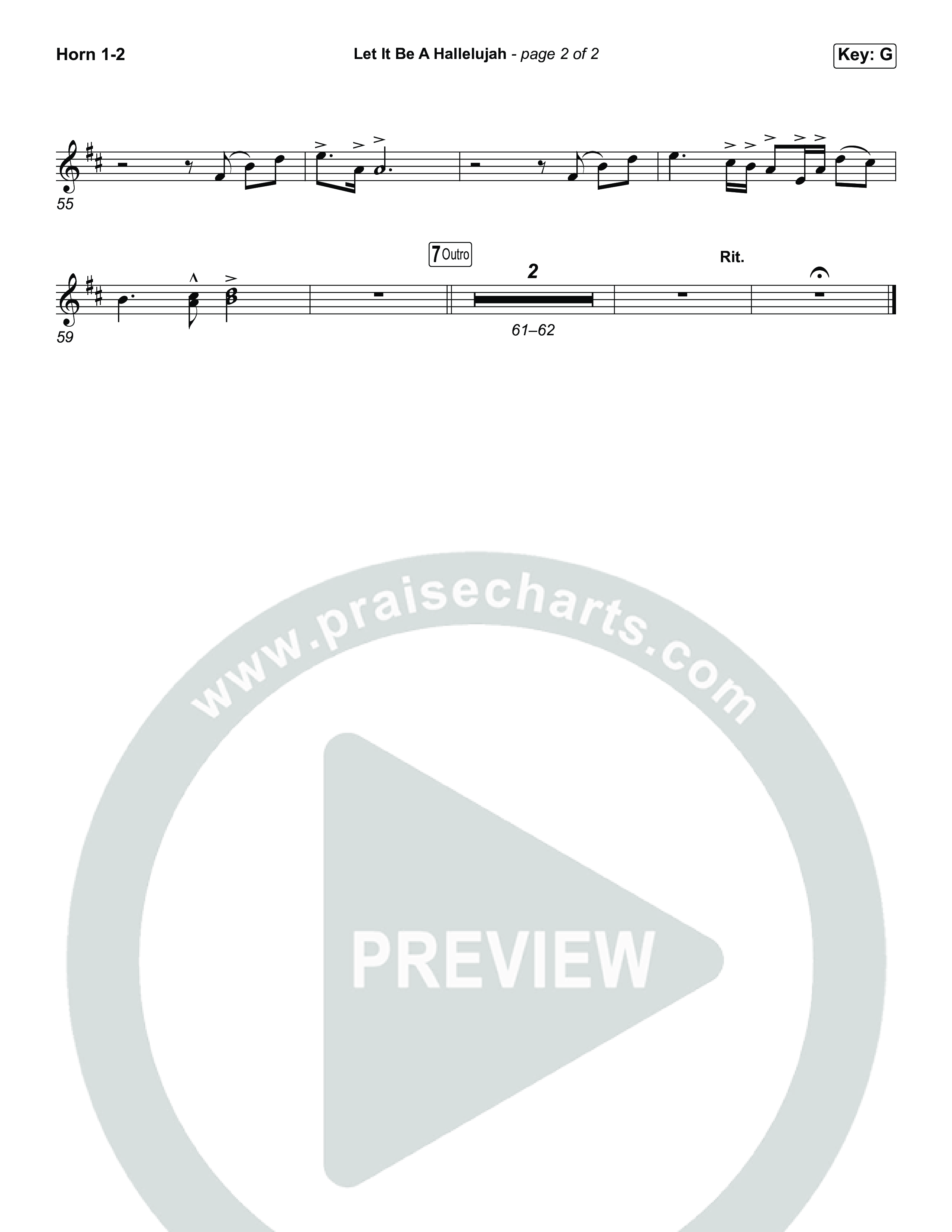 Let It Be A Hallelujah (Unison/2-Part) French Horn 1/2 (Lauren Daigle / Arr. Luke Gambill)