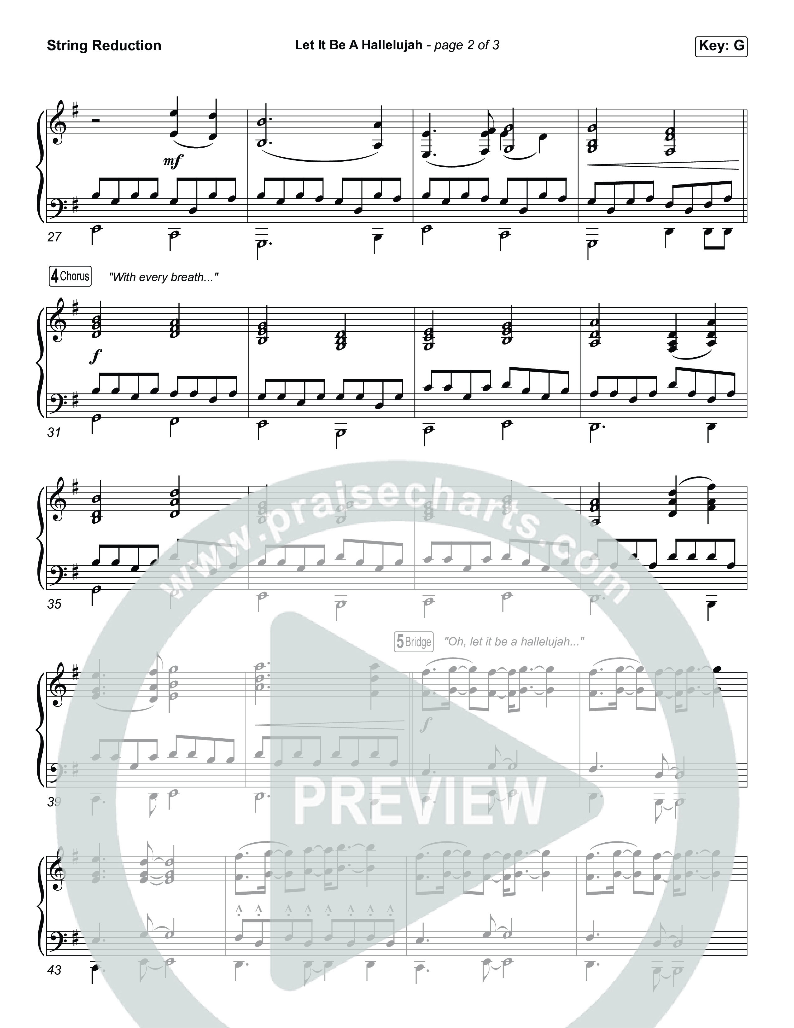 Let It Be A Hallelujah (Unison/2-Part) String Reduction (Lauren Daigle / Arr. Luke Gambill)