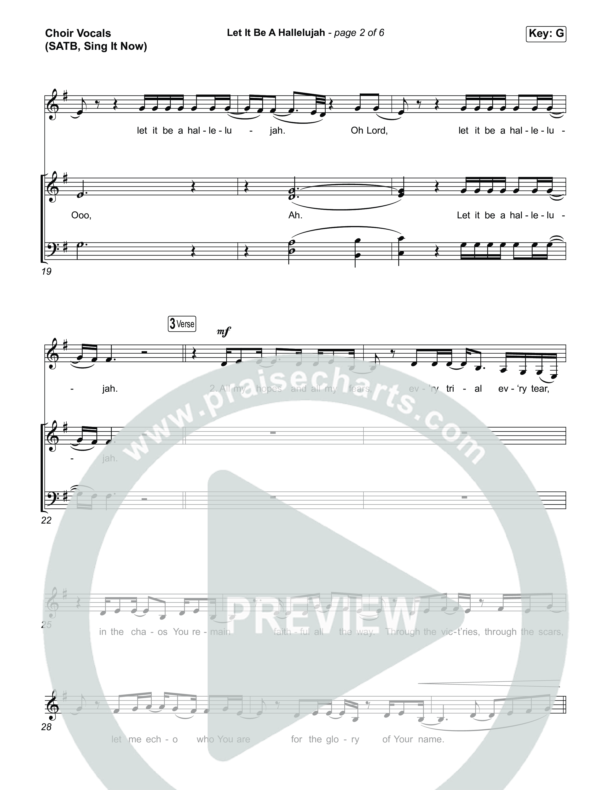 Let It Be A Hallelujah (Sing It Now) Choir Sheet (SATB) (Lauren Daigle / Arr. Luke Gambill)