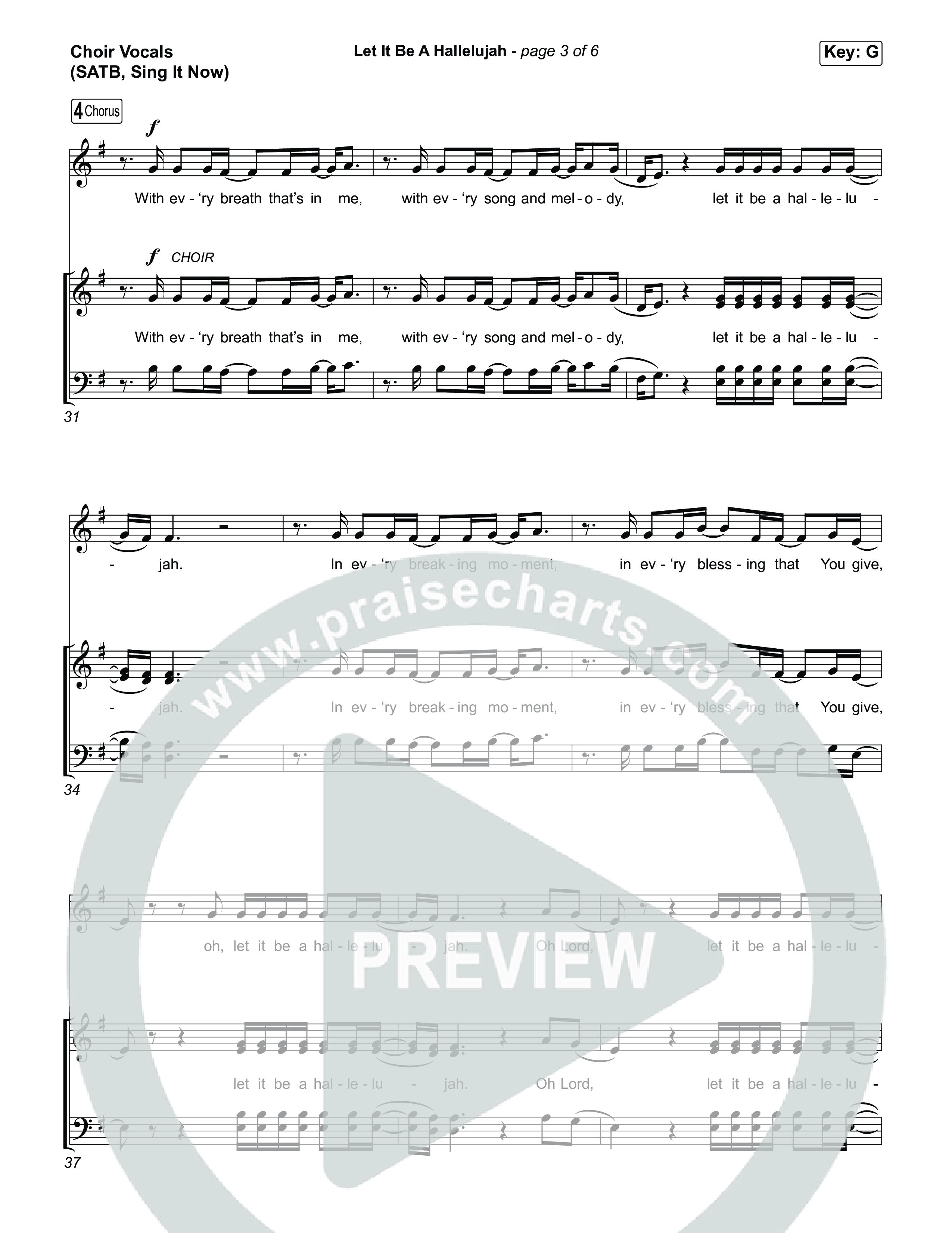 Let It Be A Hallelujah (Sing It Now) Choir Sheet (SATB) (Lauren Daigle / Arr. Luke Gambill)