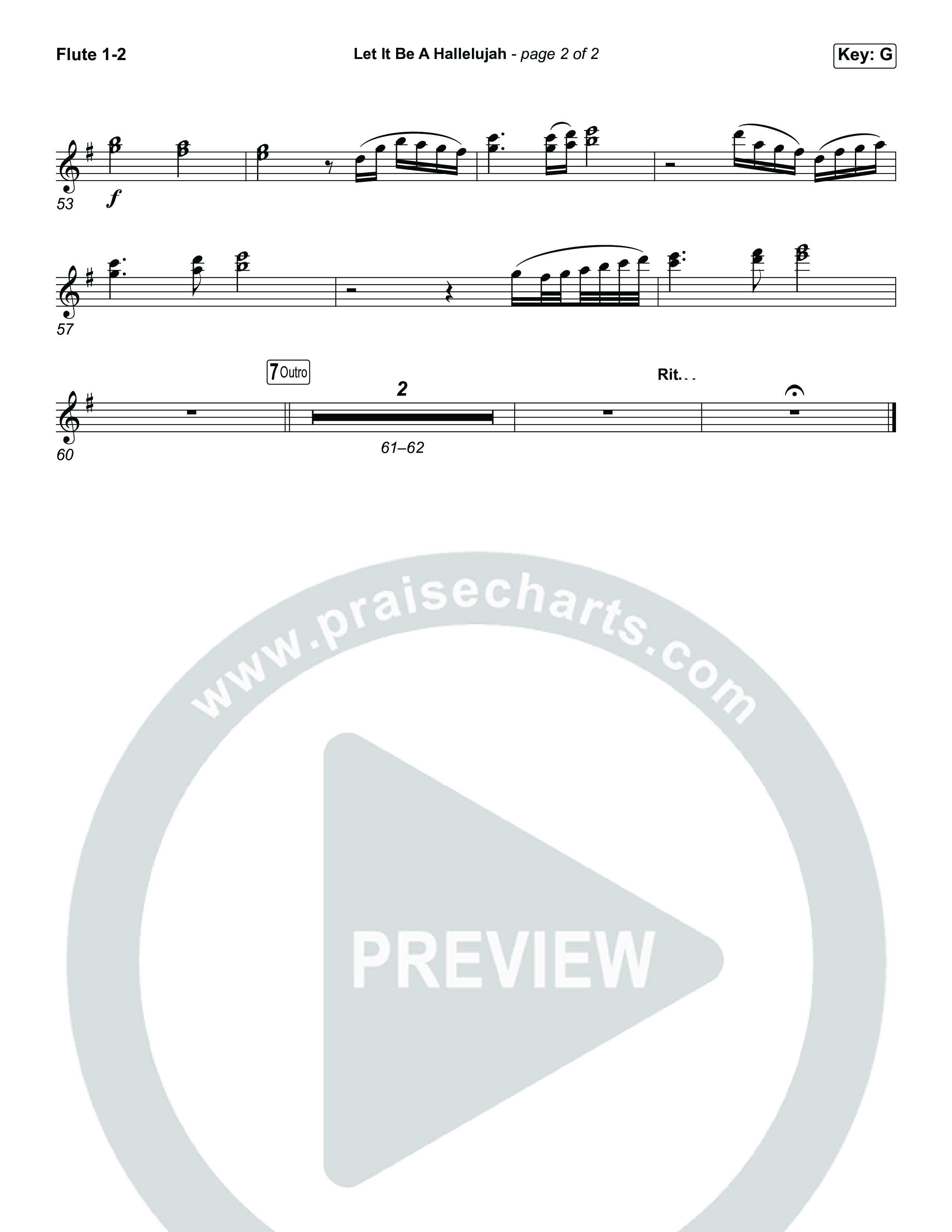 Let It Be A Hallelujah (Sing It Now) Flute 1/2 (Lauren Daigle / Arr. Luke Gambill)