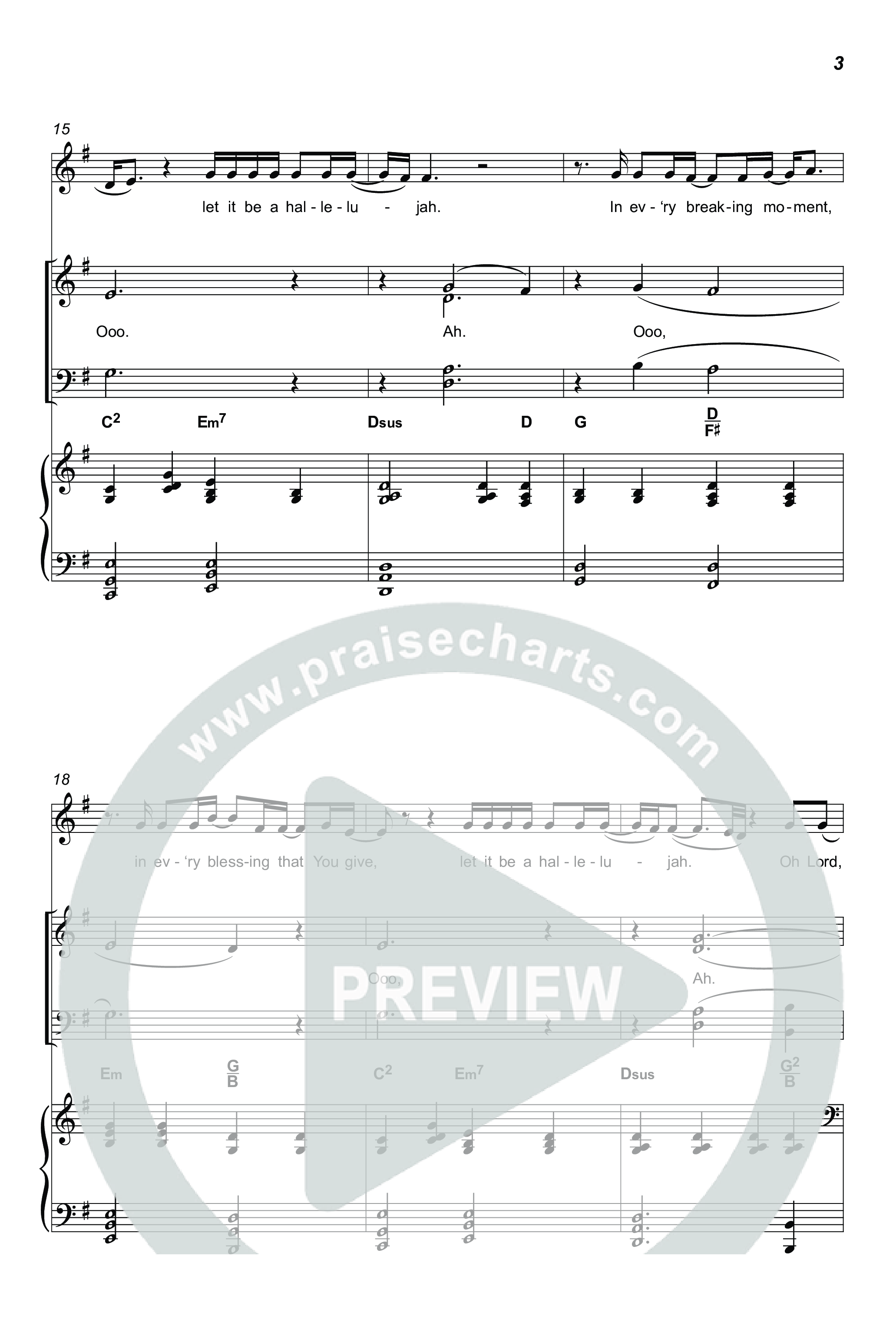 Let It Be A Hallelujah (Sing It Now) Octavo (SATB & Pno) (Lauren Daigle / Arr. Luke Gambill)