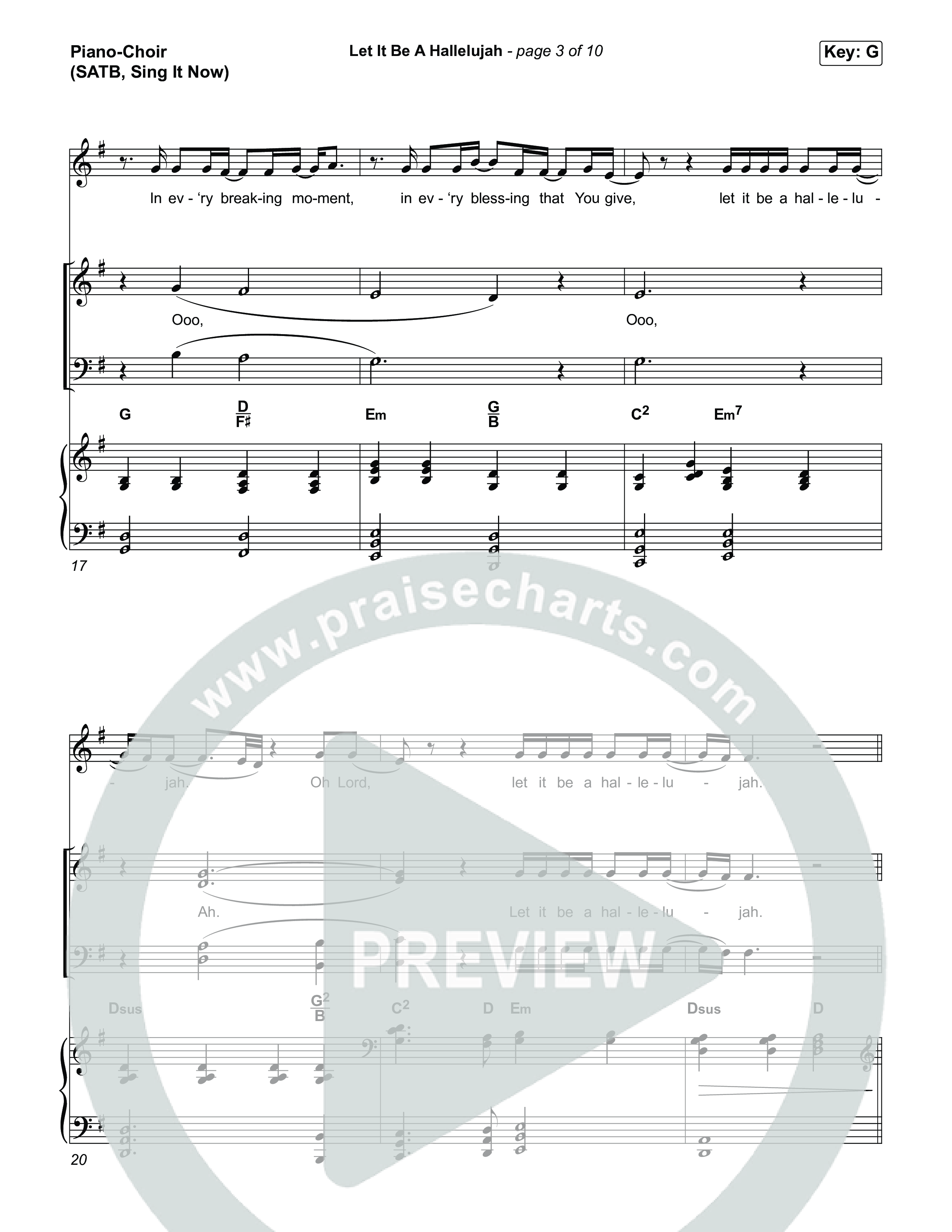 Let It Be A Hallelujah (Sing It Now) Piano/Choir (SATB) (Lauren Daigle / Arr. Luke Gambill)