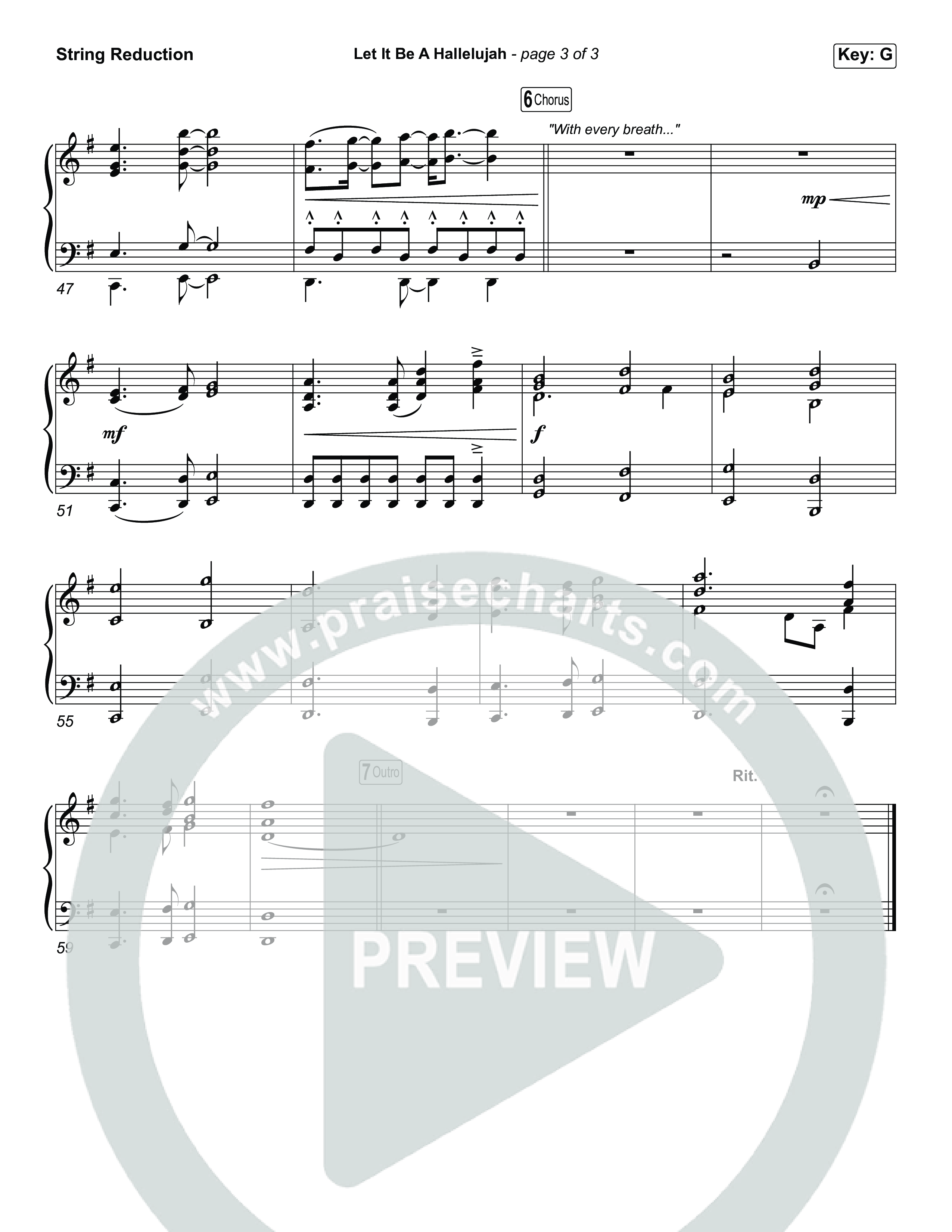 Let It Be A Hallelujah (Sing It Now) String Reduction (Lauren Daigle / Arr. Luke Gambill)