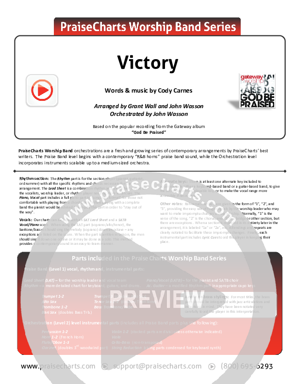 Victory Cover Sheet (Gateway Worship)