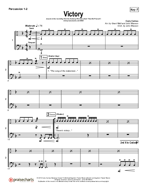 Victory Percussion 1/2 (Gateway Worship)