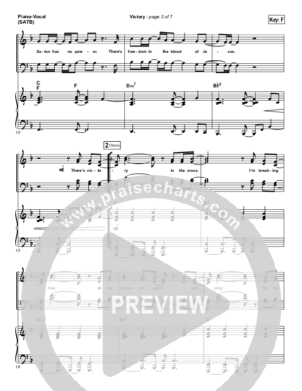 Victory Piano/Vocal (SATB) (Gateway Worship)
