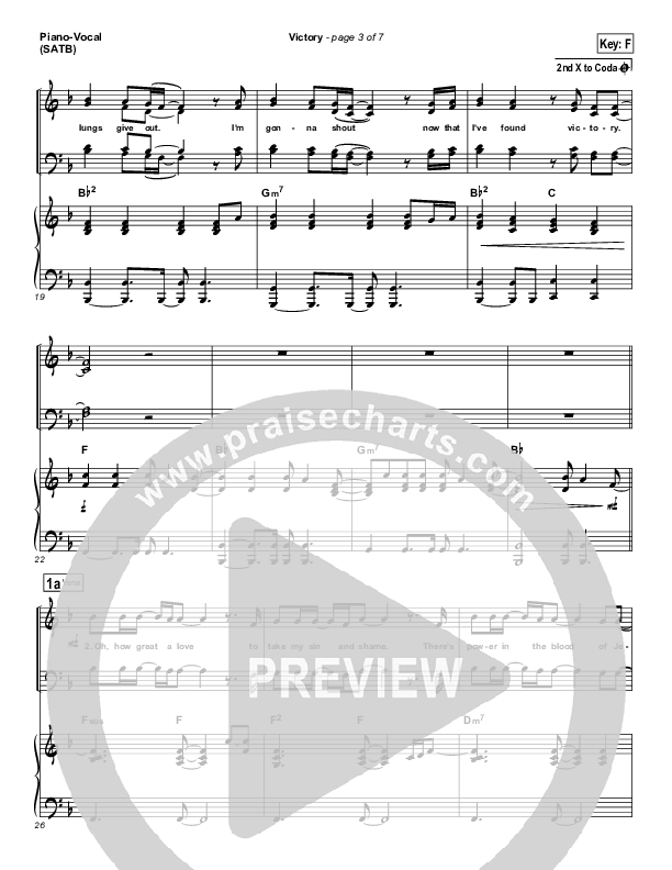 Victory Piano/Vocal (SATB) (Gateway Worship)